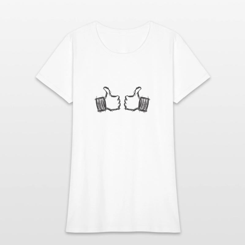 Two thumbs up pointing at me. Drawing. Hand drawn.