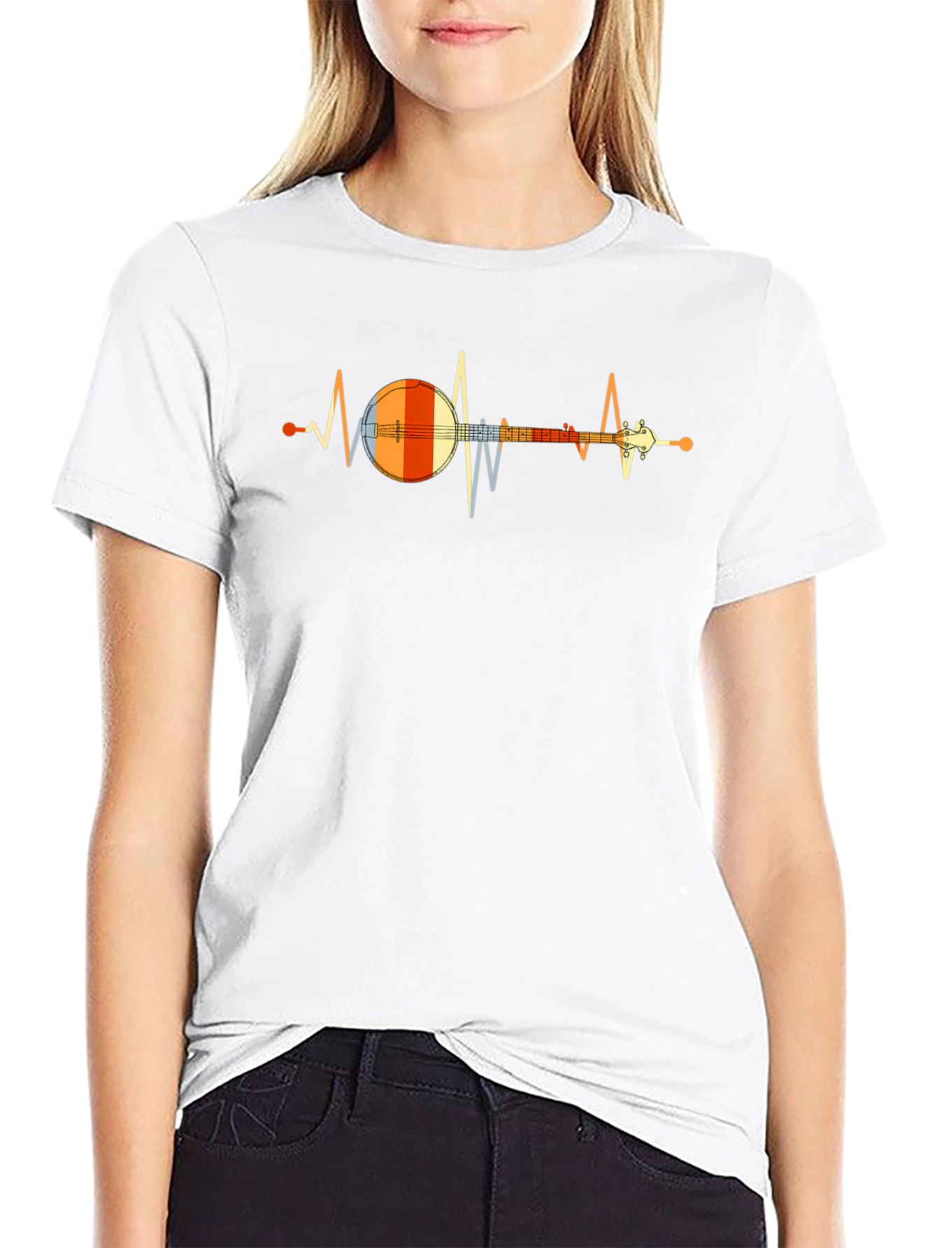 Banjo Heartbeat Graphic Tee - Music Lover Shirt