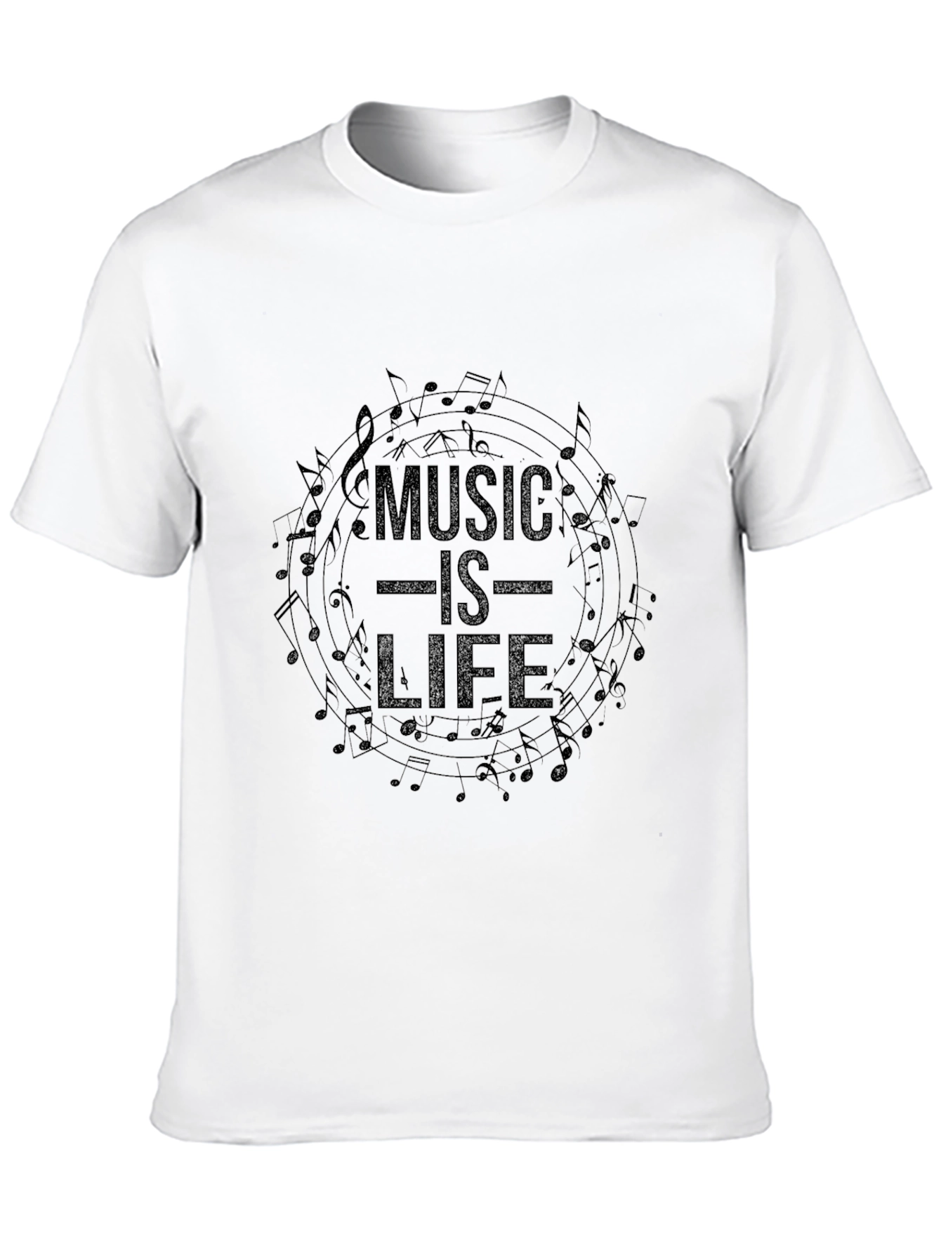 Music is Life Graphic T-Shirt - Black
