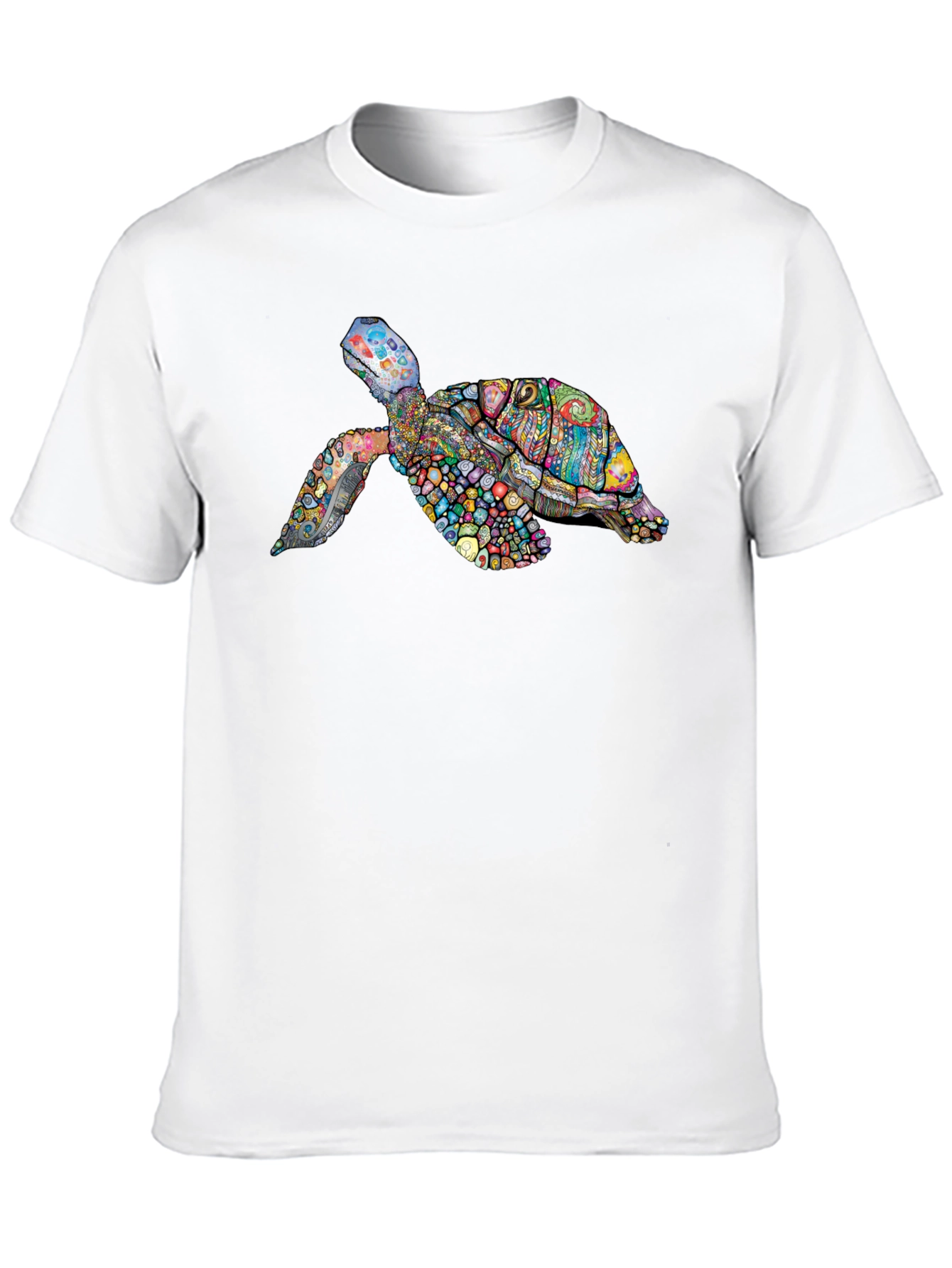 Turtle Graphic Print Black Tee