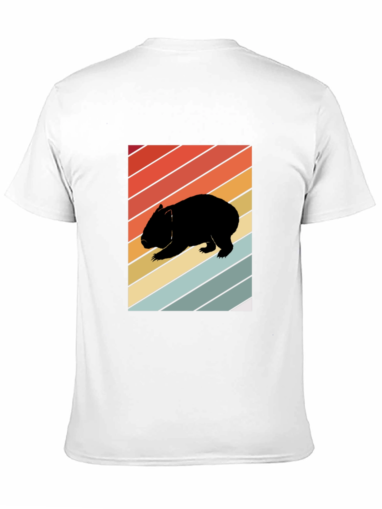 Retro Wombat Graphic Tee - Black Cotton T-Shirt