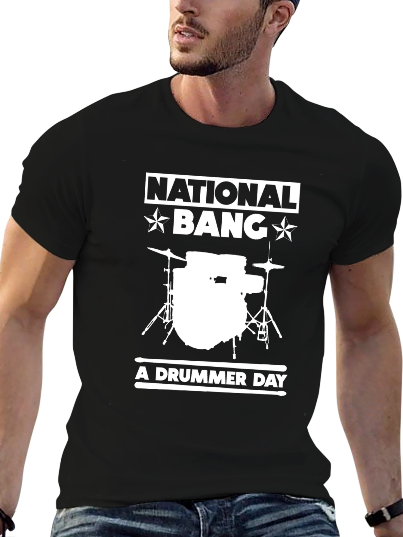 National Bang A Drummer Day Black T-Shirt