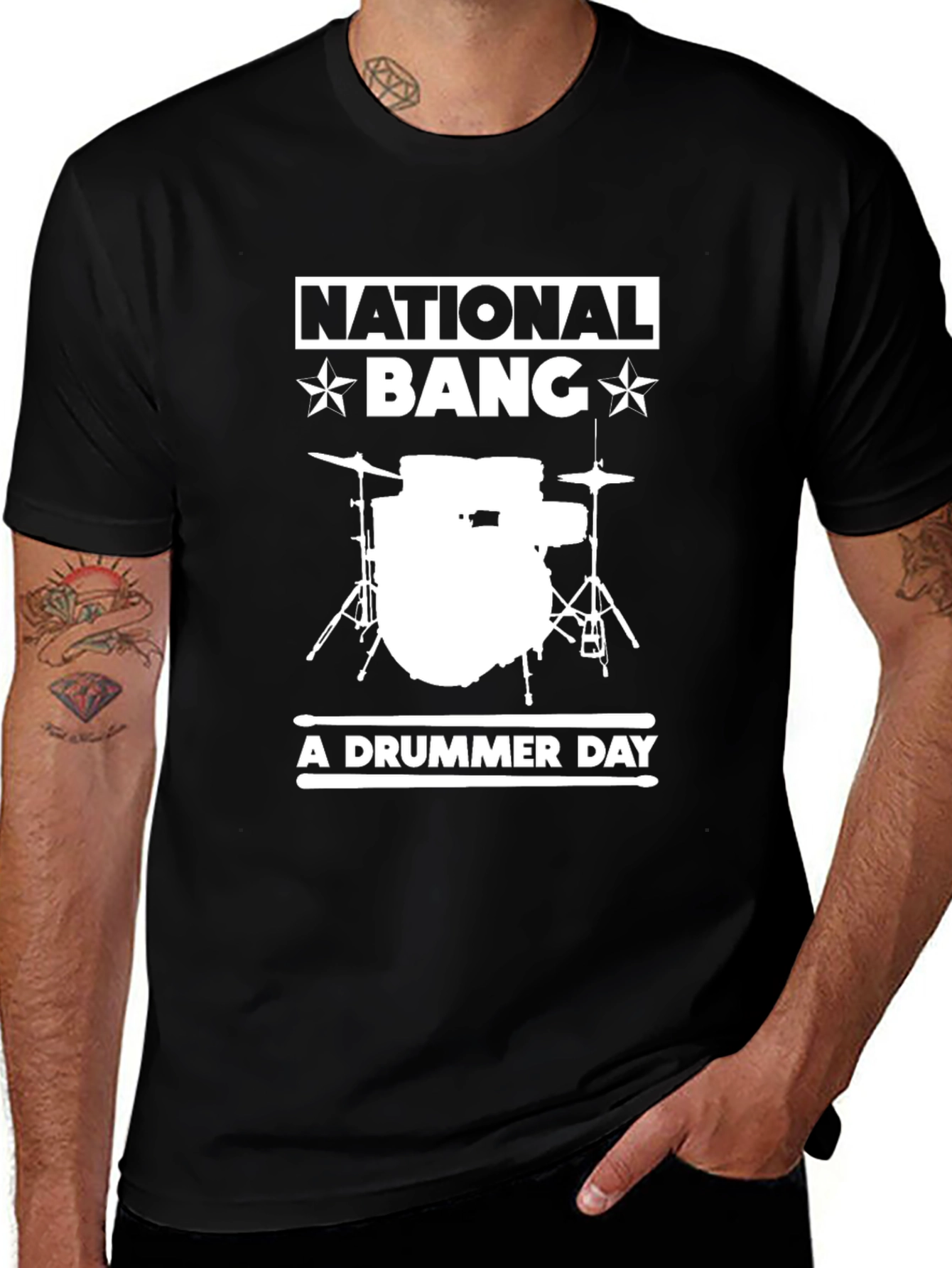 National Bang A Drummer Day Black T-Shirt
