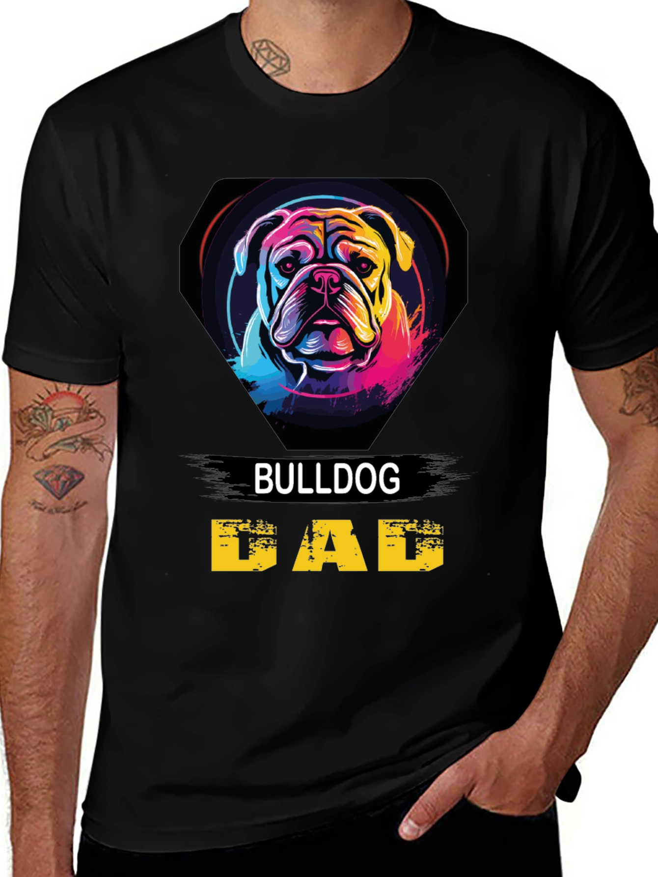 Bulldog Dad T-Shirt - Graphic Dog Lover Tee