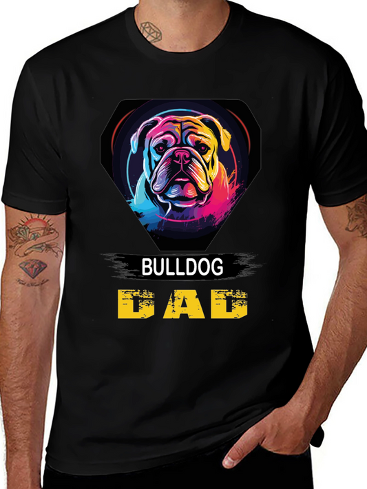 Bulldog Dad T-Shirt - Graphic Dog Lover Tee