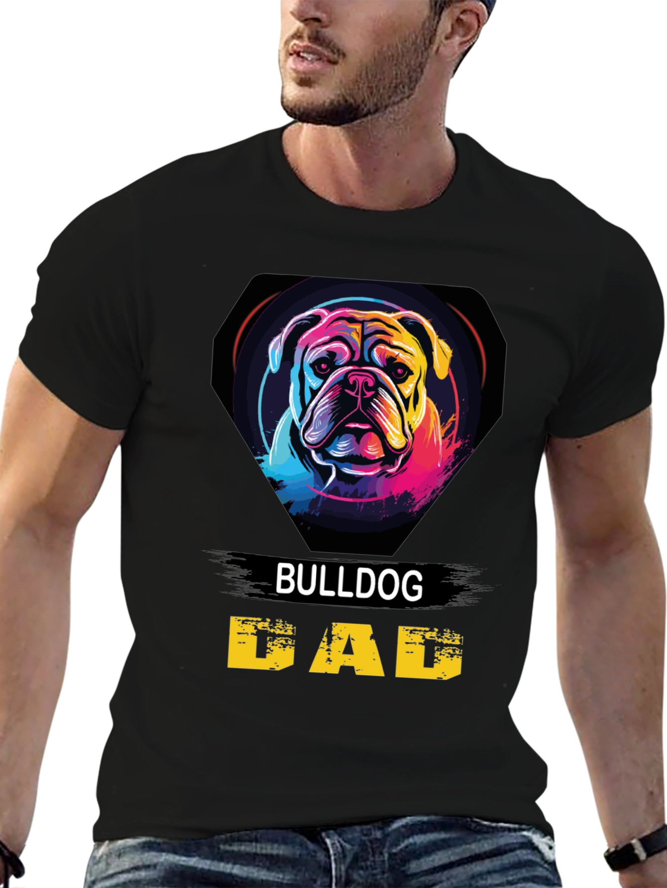 Bulldog Dad T-Shirt - Graphic Dog Lover Tee