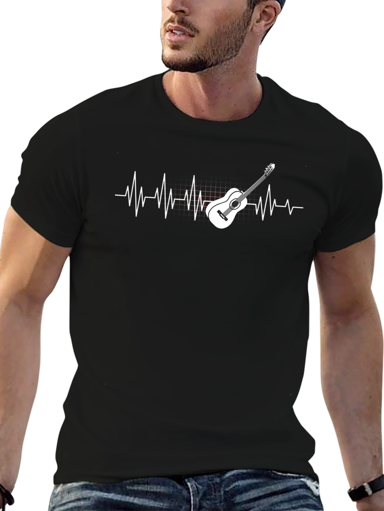 Guitar Heartbeat T-Shirt - Music Lover Tee