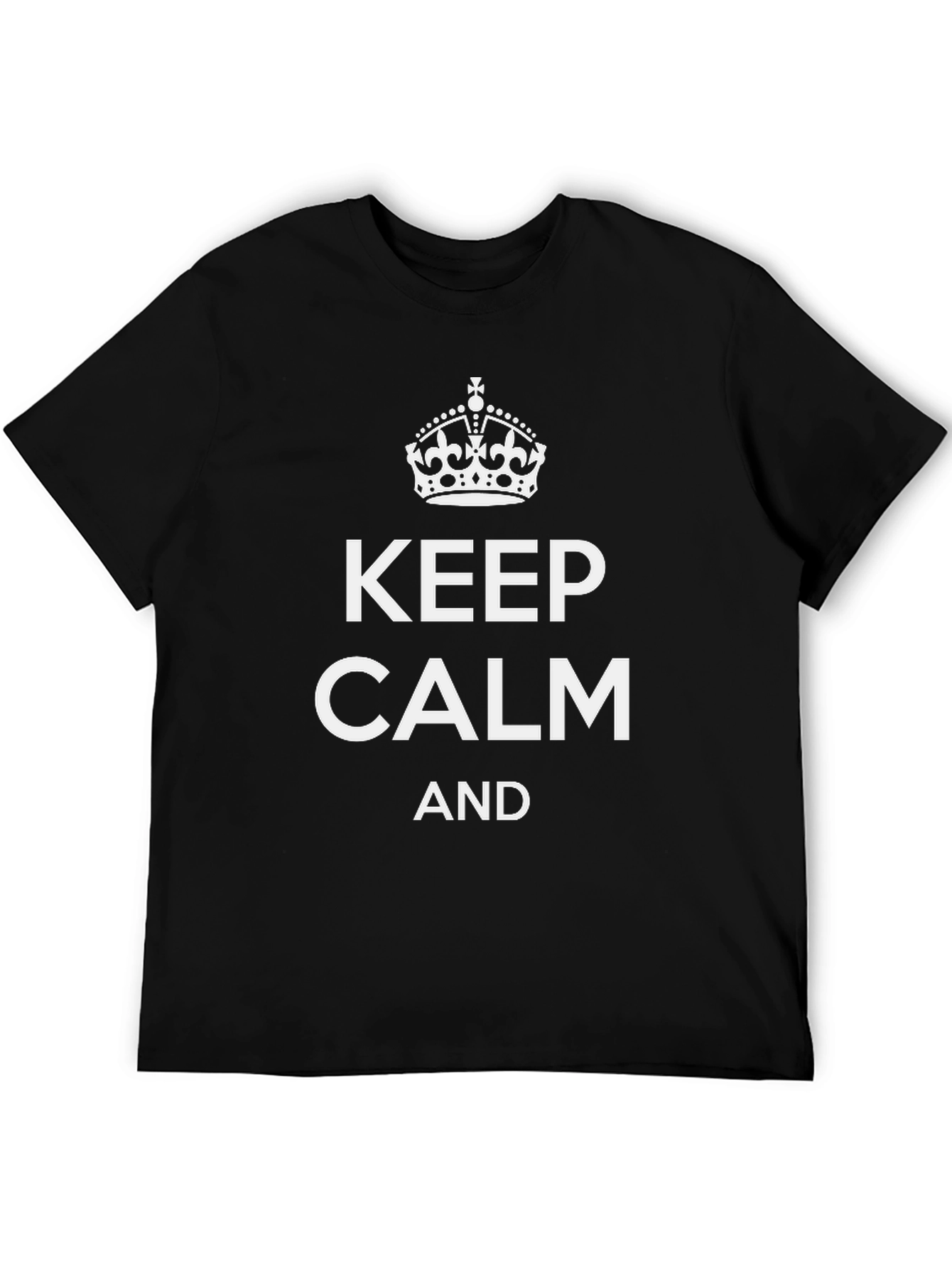 Keep Calm Graphic Tee - Black Cotton Blend T-Shirt