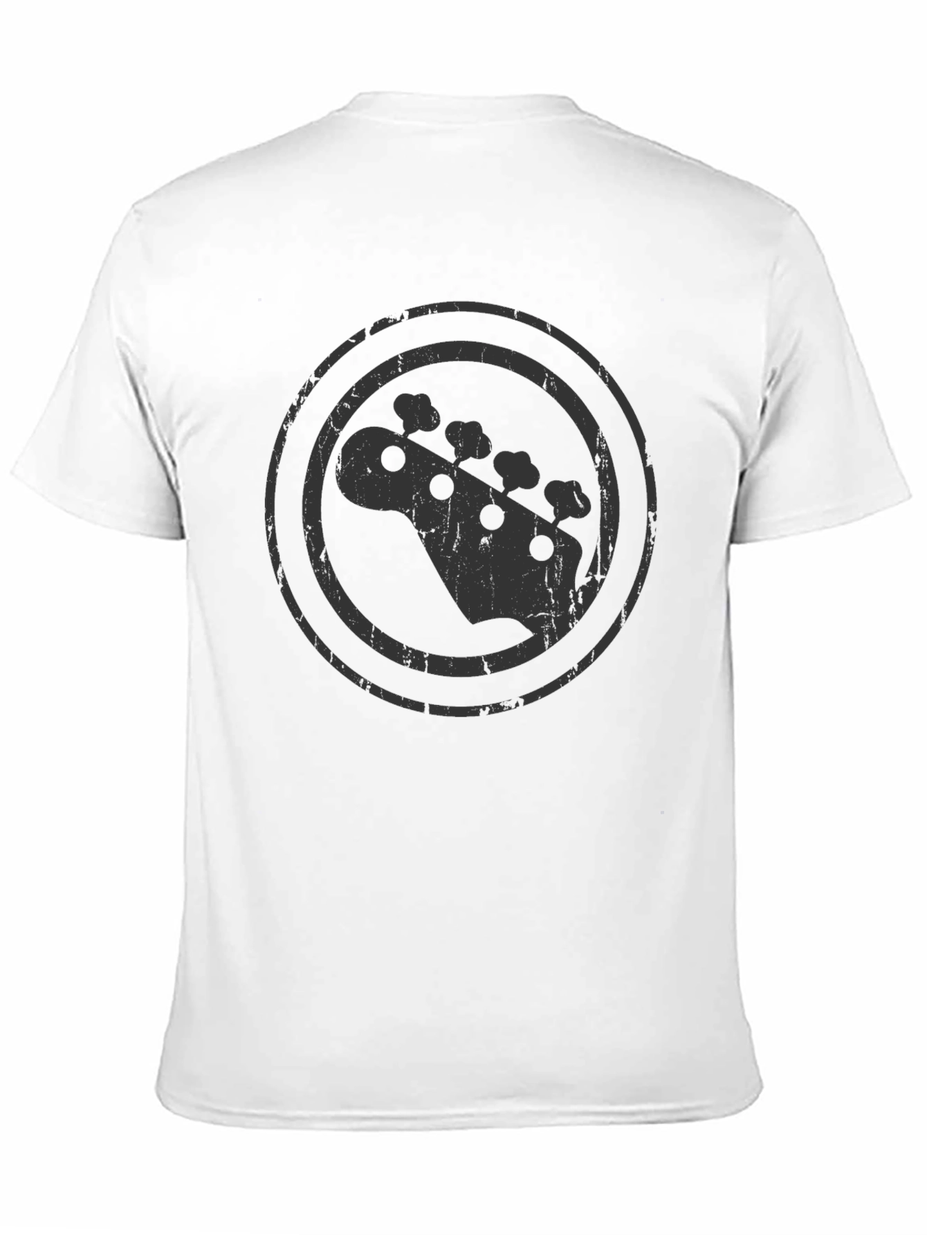 Bass Guitar Headstock Graphic Black T-Shirt