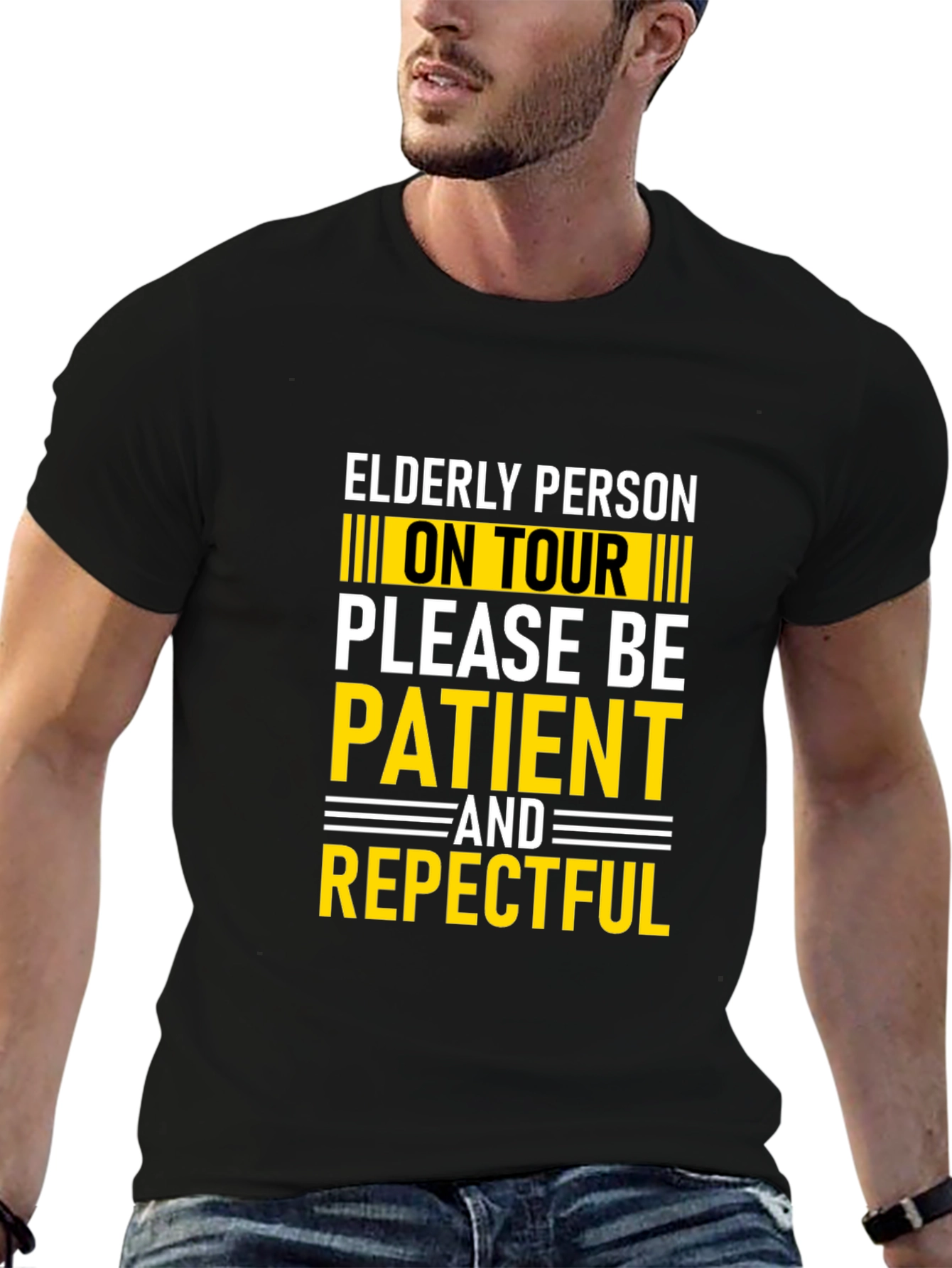 Elderly Person On Tour T-Shirt - Black