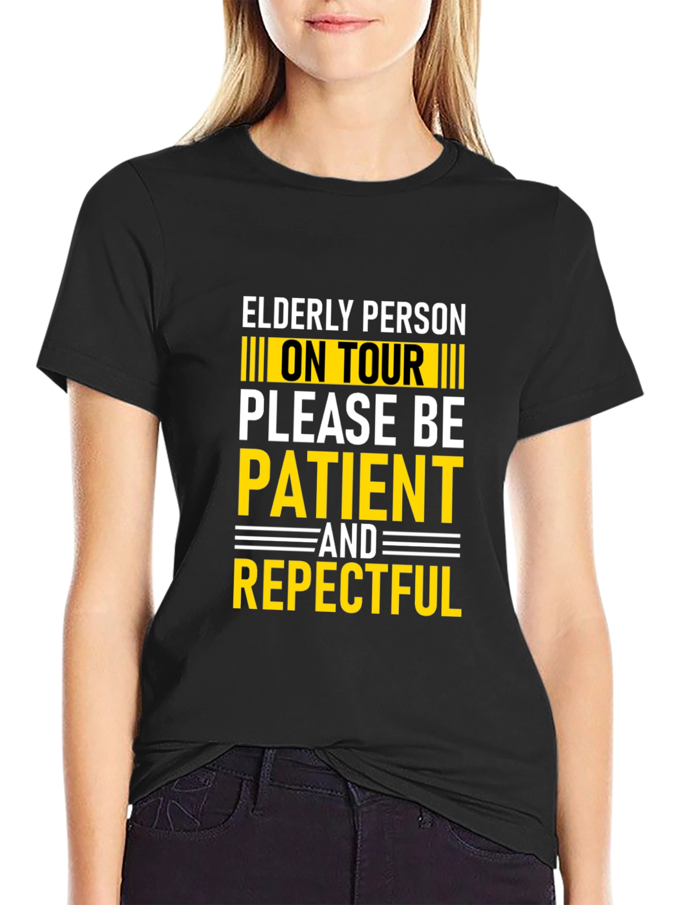 Elderly Person On Tour T-Shirt - Black