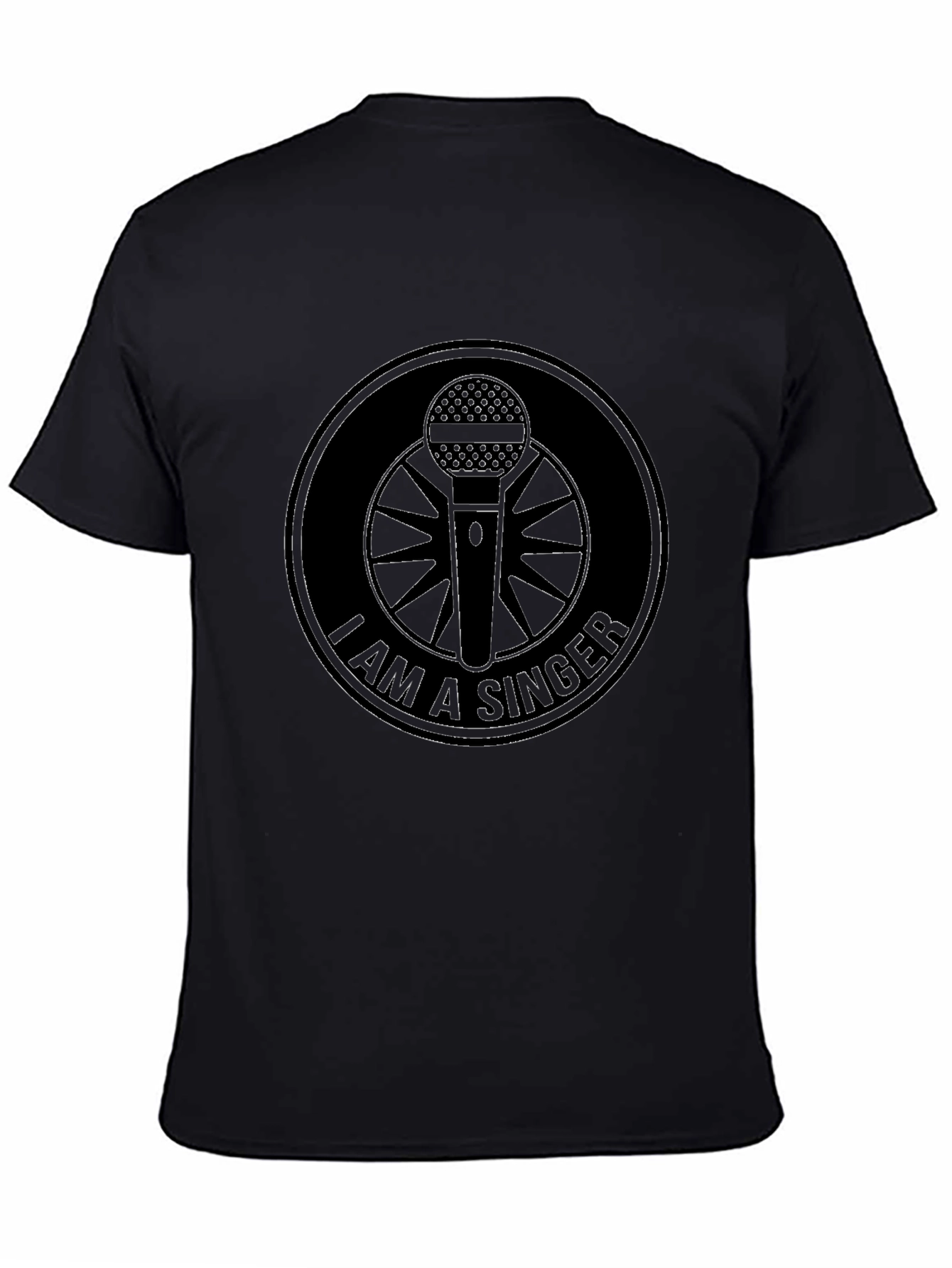 I am a Singer Black T-Shirt with Microphone Design