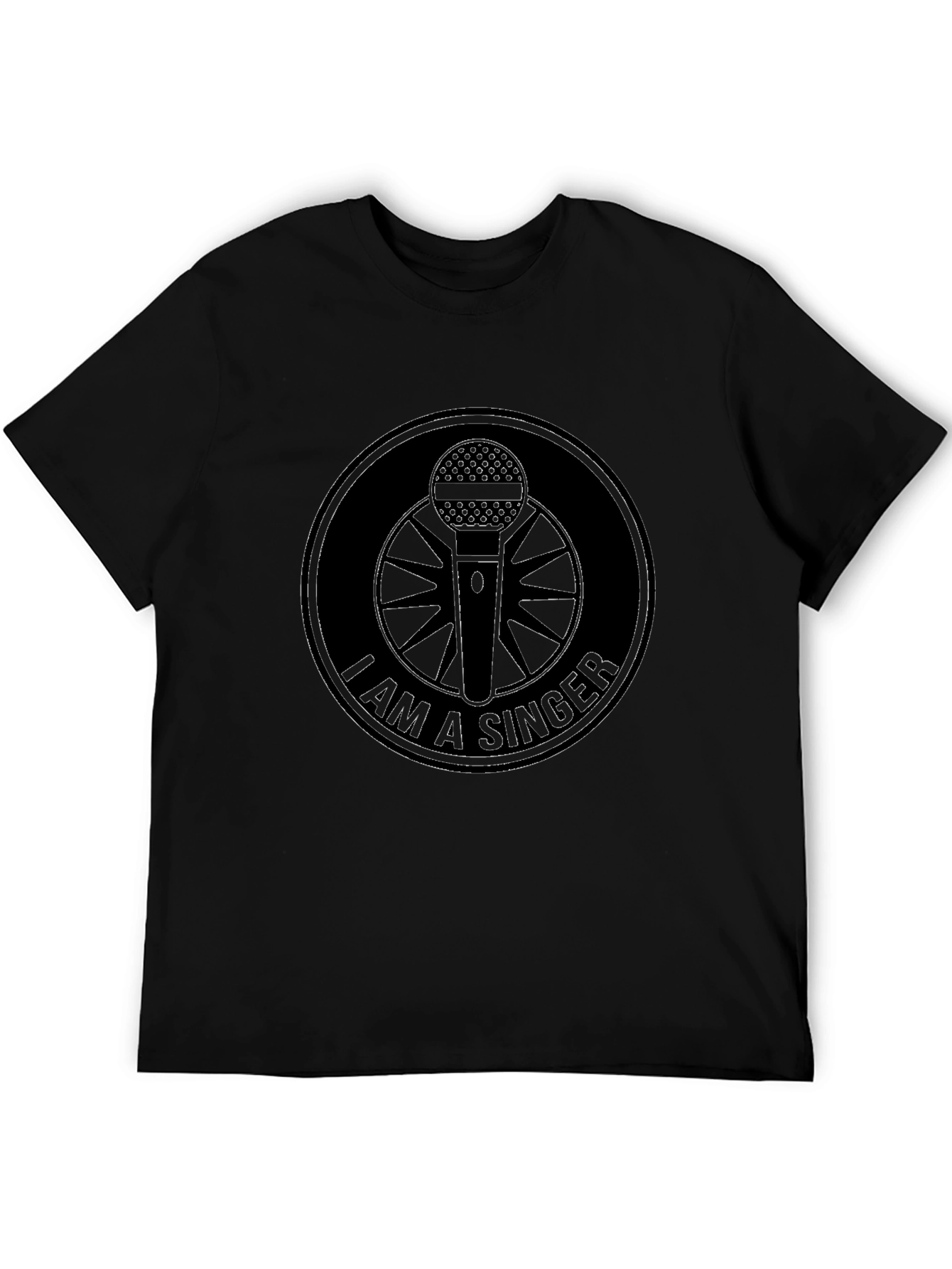 I am a Singer Black T-Shirt with Microphone Design