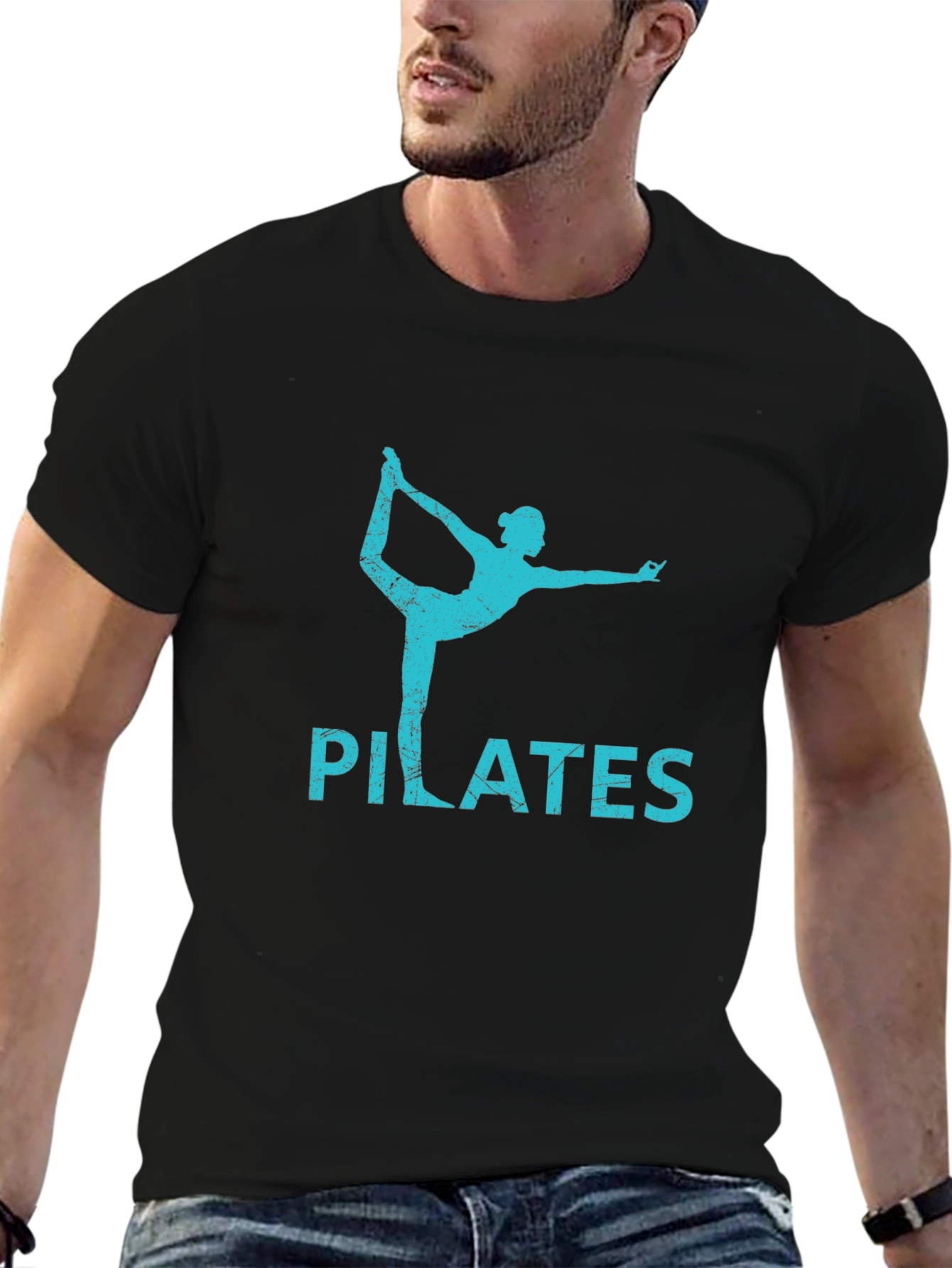 Pilates Pose Black T-Shirt