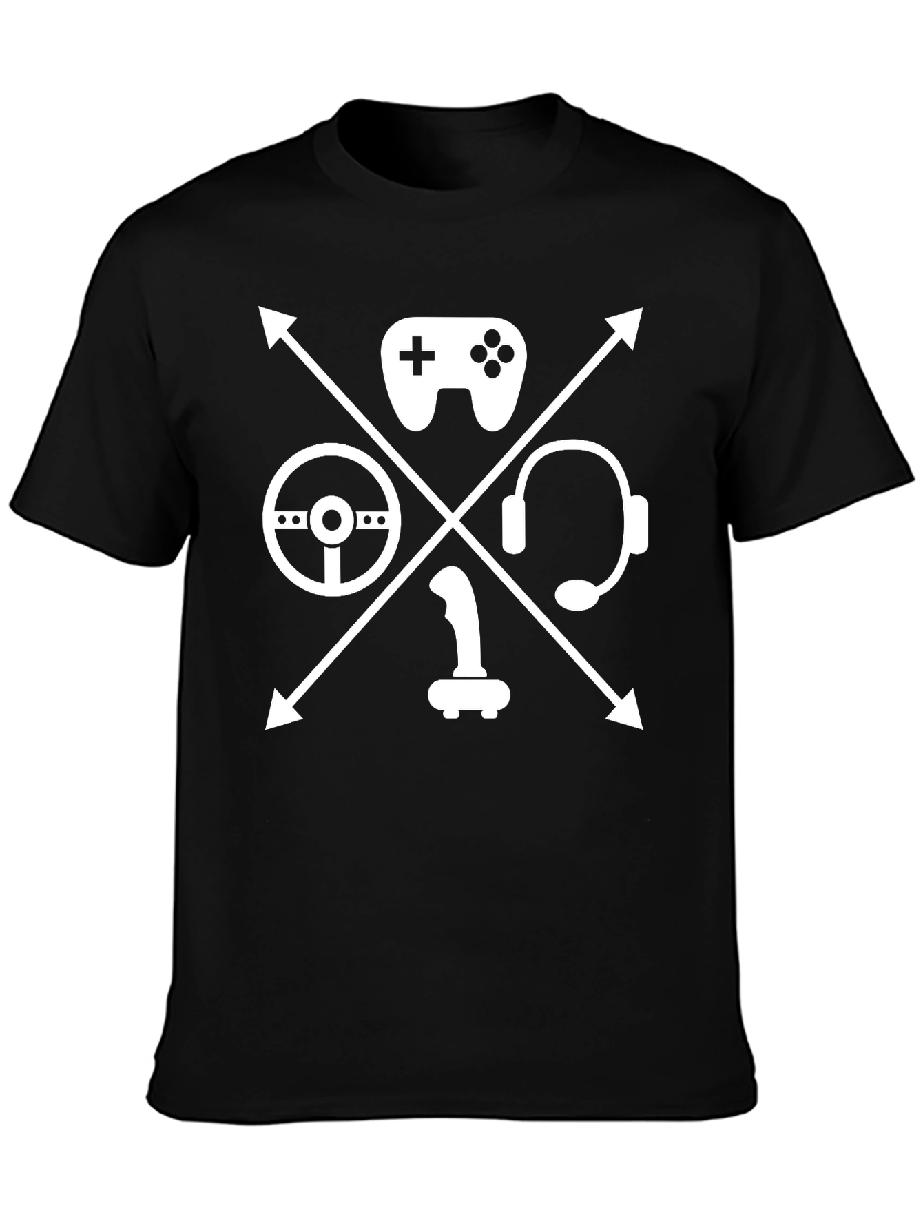 Gamer Gear Graphic Tee - Black Cotton T-Shirt