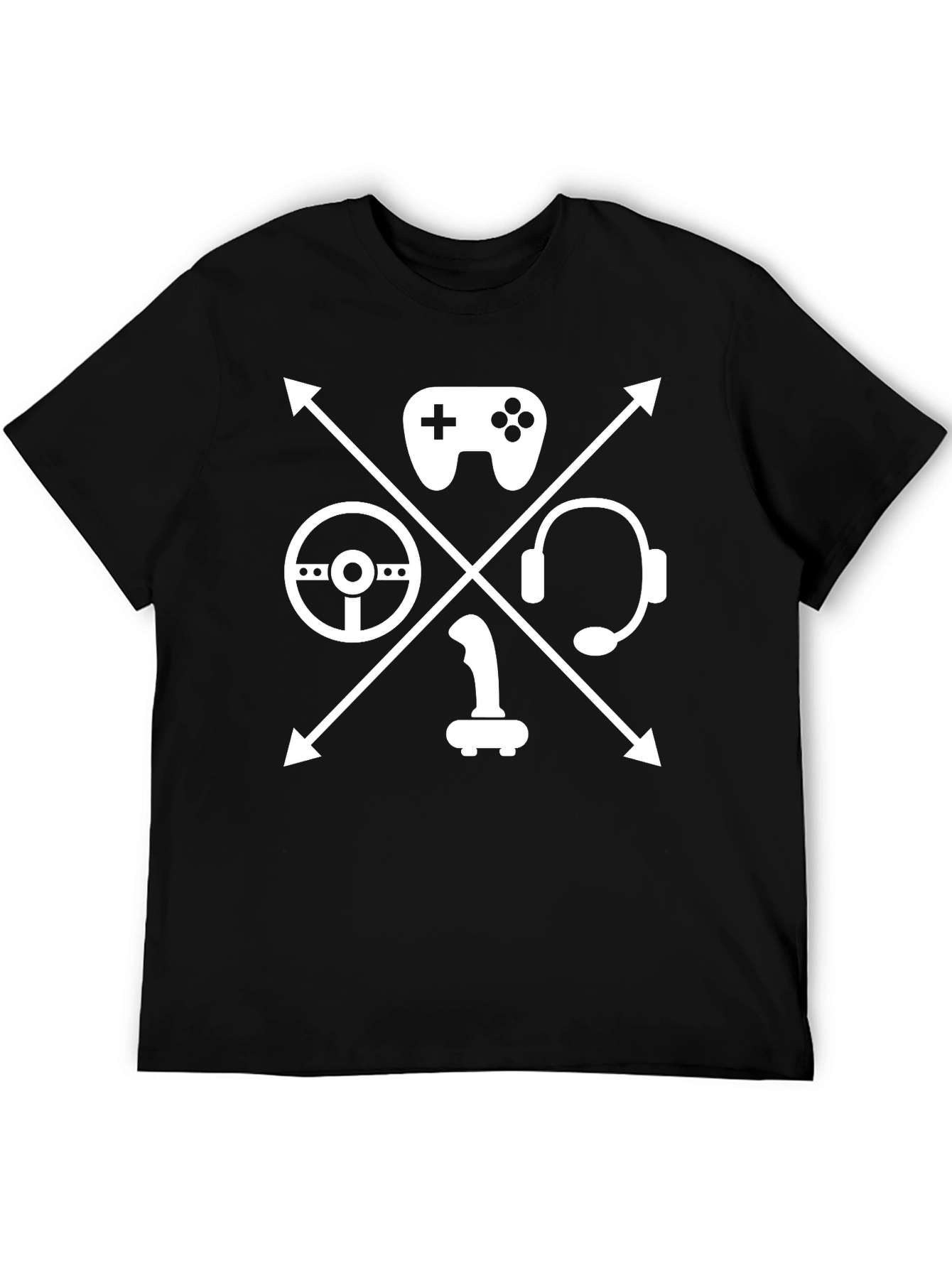 Gamer Gear Graphic Tee - Black Cotton T-Shirt
