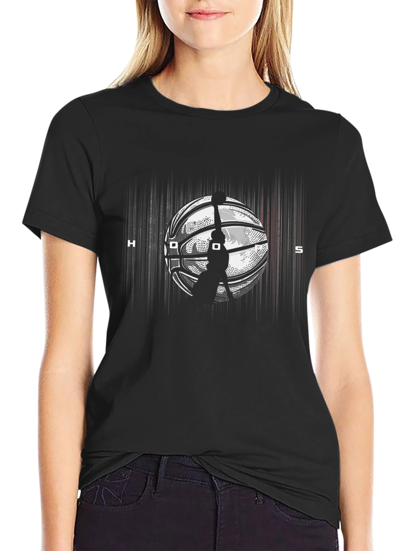 Hoops Graphic Tee - Black Basketball T-Shirt