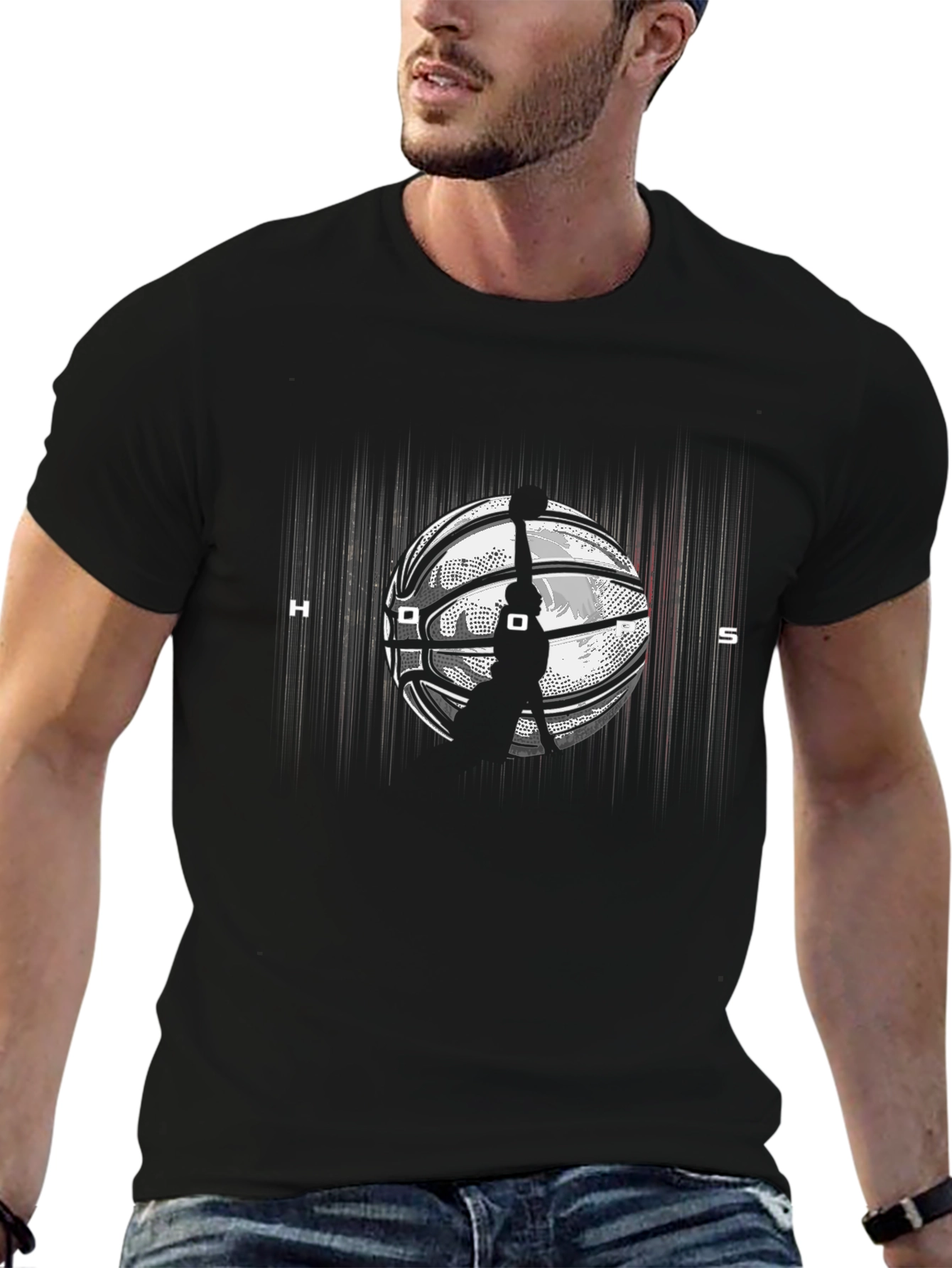 Hoops Graphic Tee - Black Basketball T-Shirt