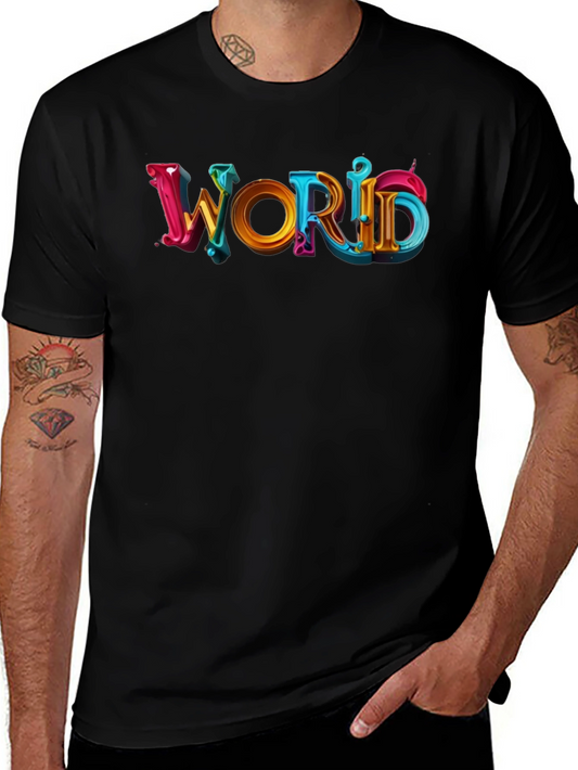 Colorful World Graphic Tee - Casual Style