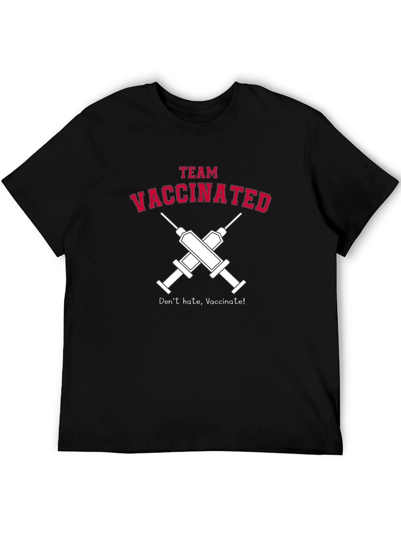 Team Vaccinated Black Graphic Tee