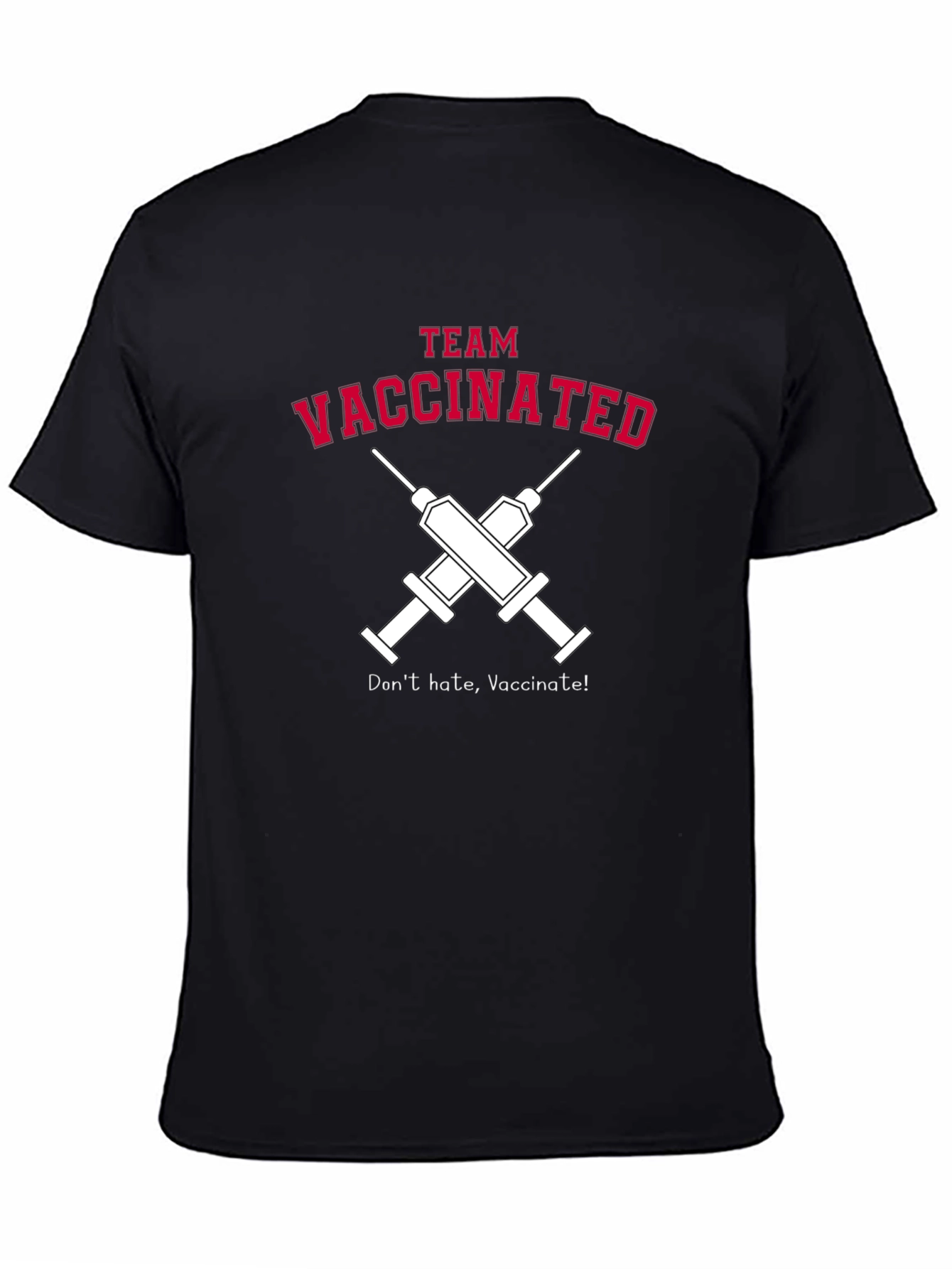 Team Vaccinated Black Graphic Tee