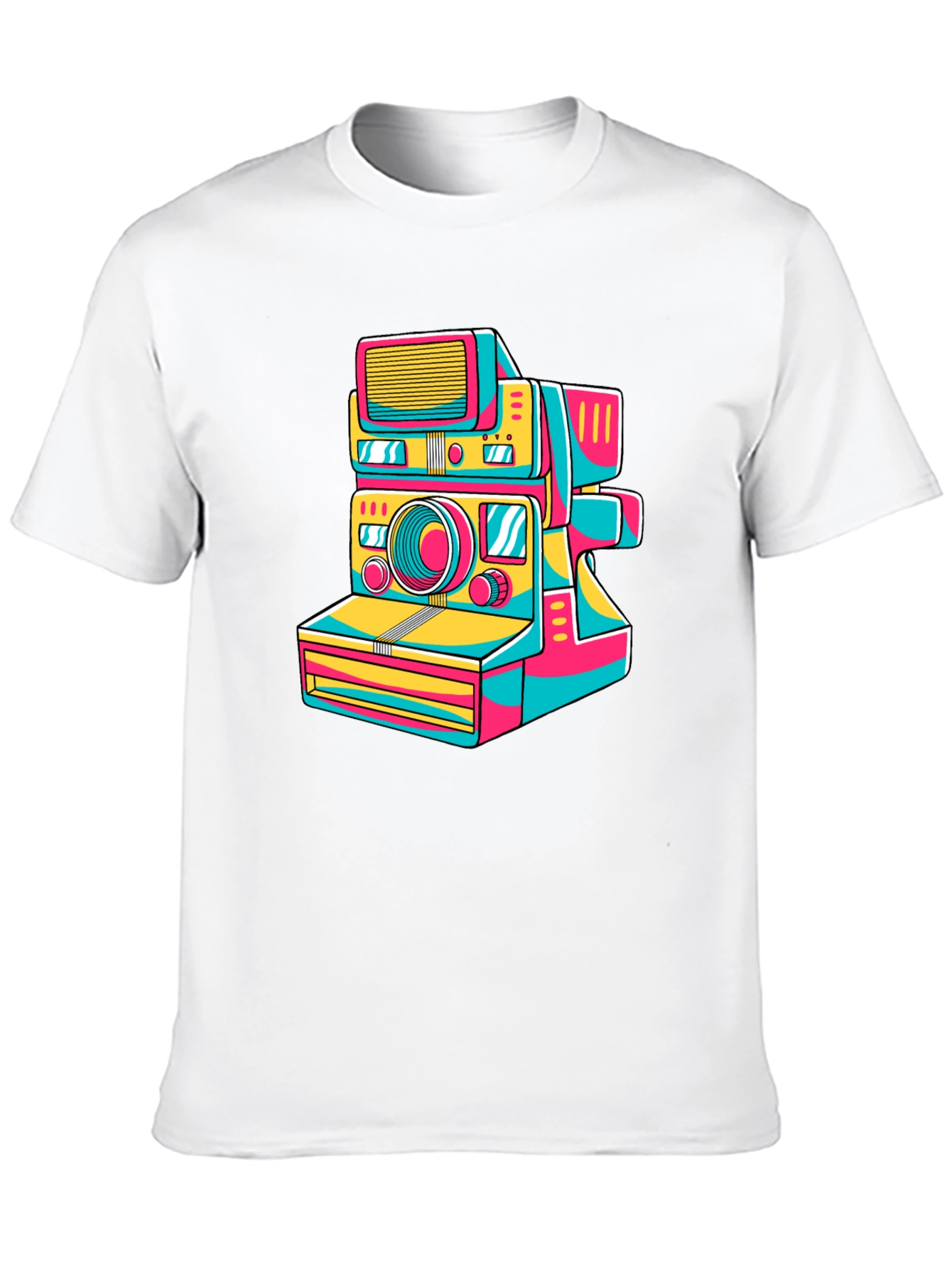 Retro Camera Graphic Tee - Stylish Black T-Shirt