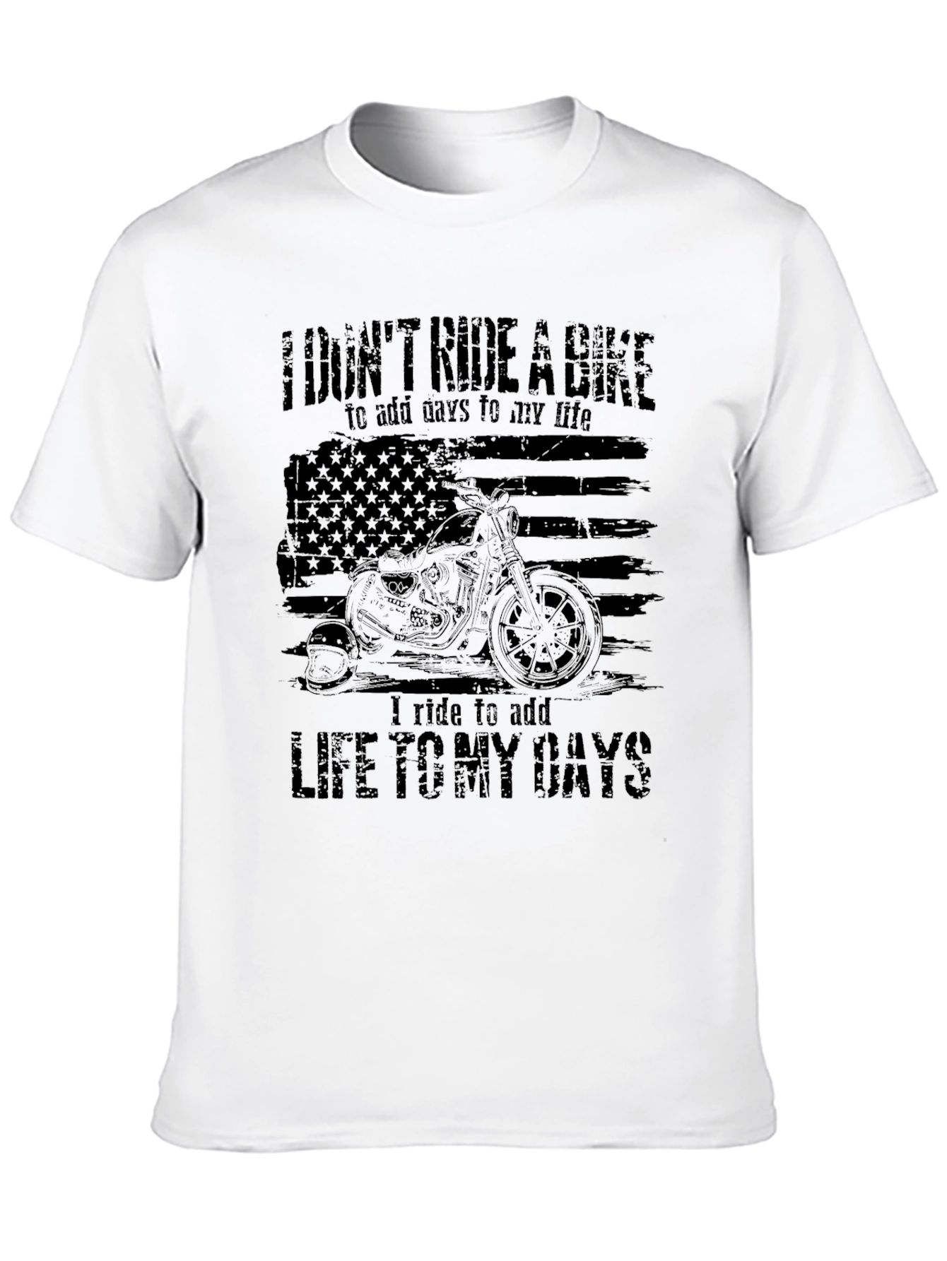 Mens Black Motorcycle Graphic T-Shirt