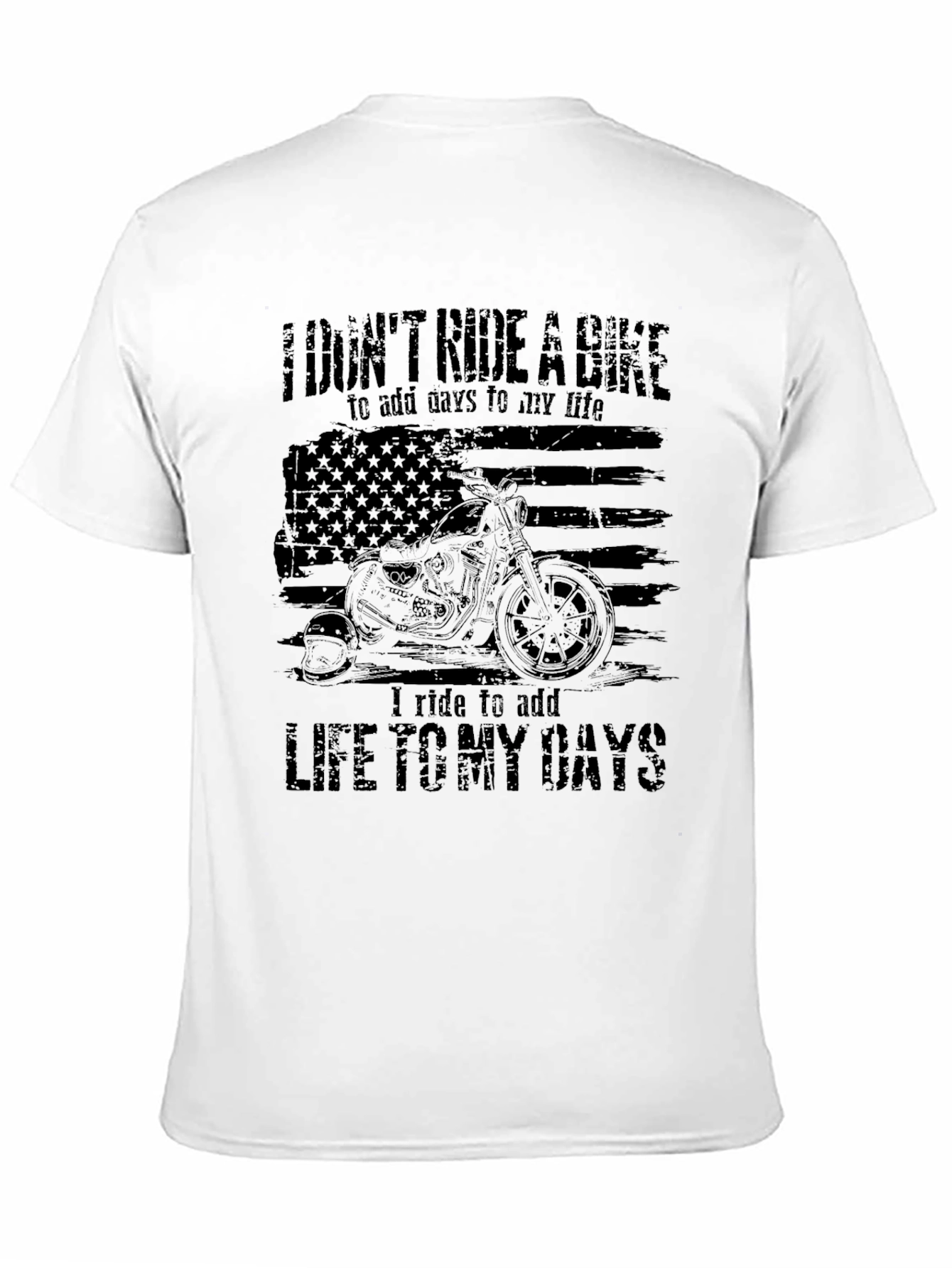 Mens Black Motorcycle Graphic T-Shirt