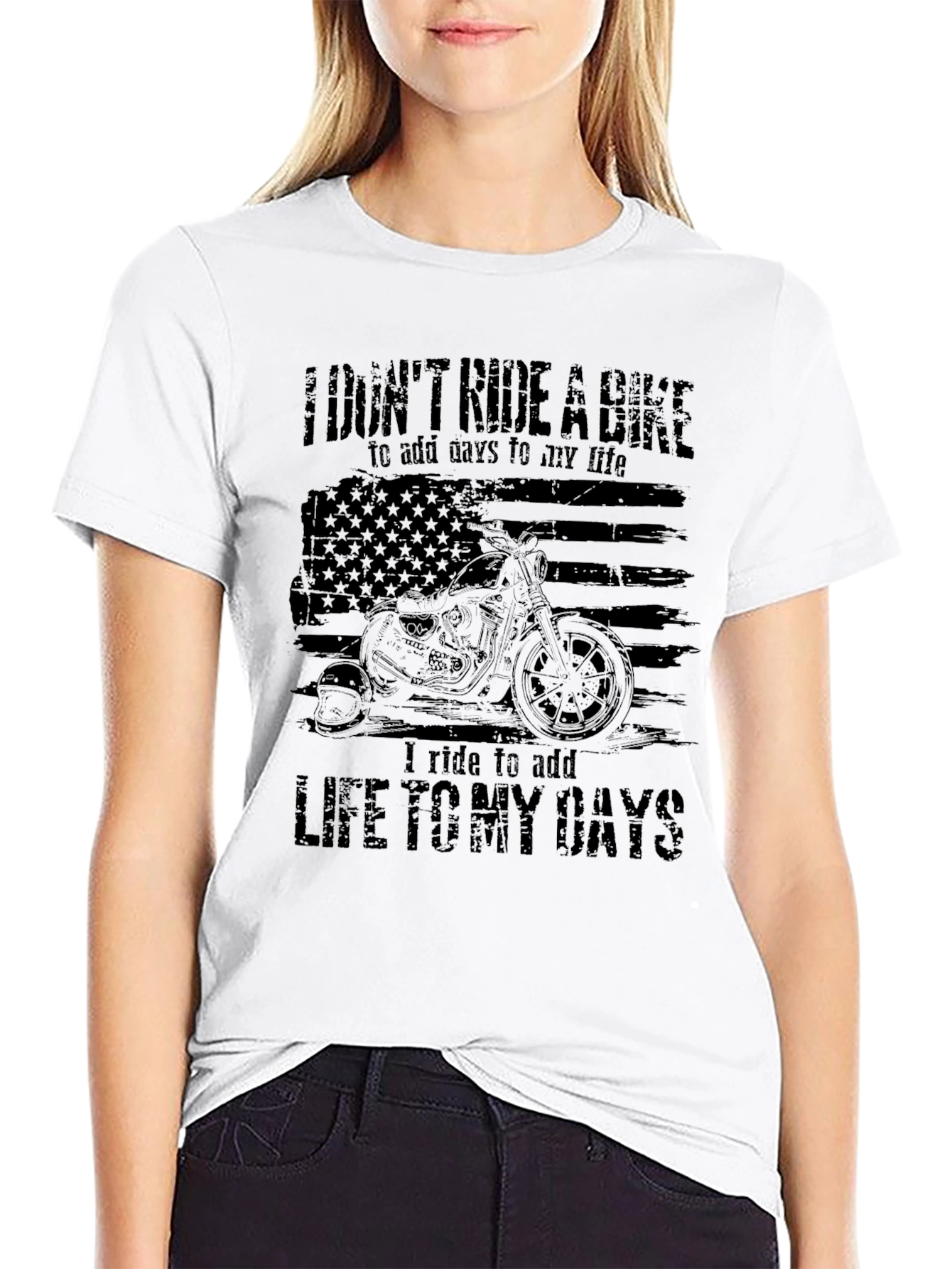 Mens Black Motorcycle Graphic T-Shirt