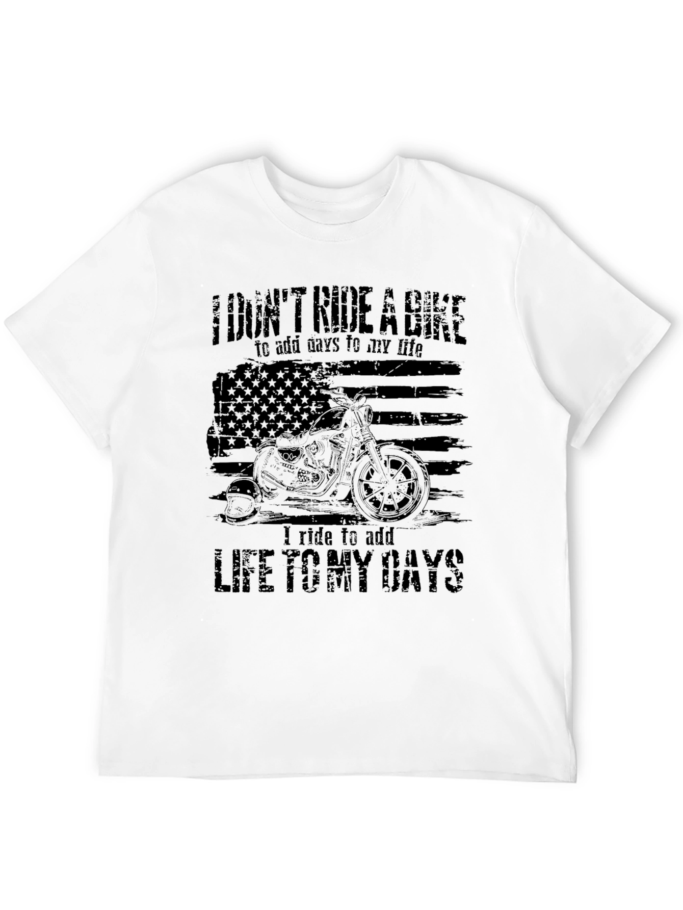 Mens Black Motorcycle Graphic T-Shirt