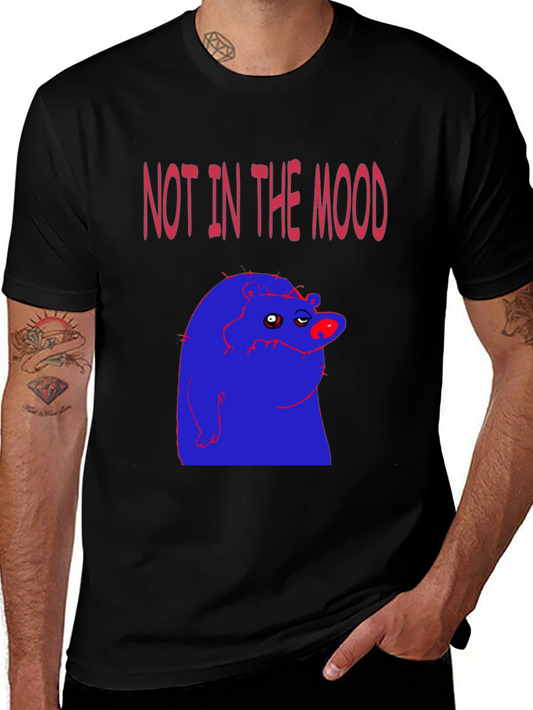 Not in the Mood Graphic Tee - Black Cotton T-Shirt