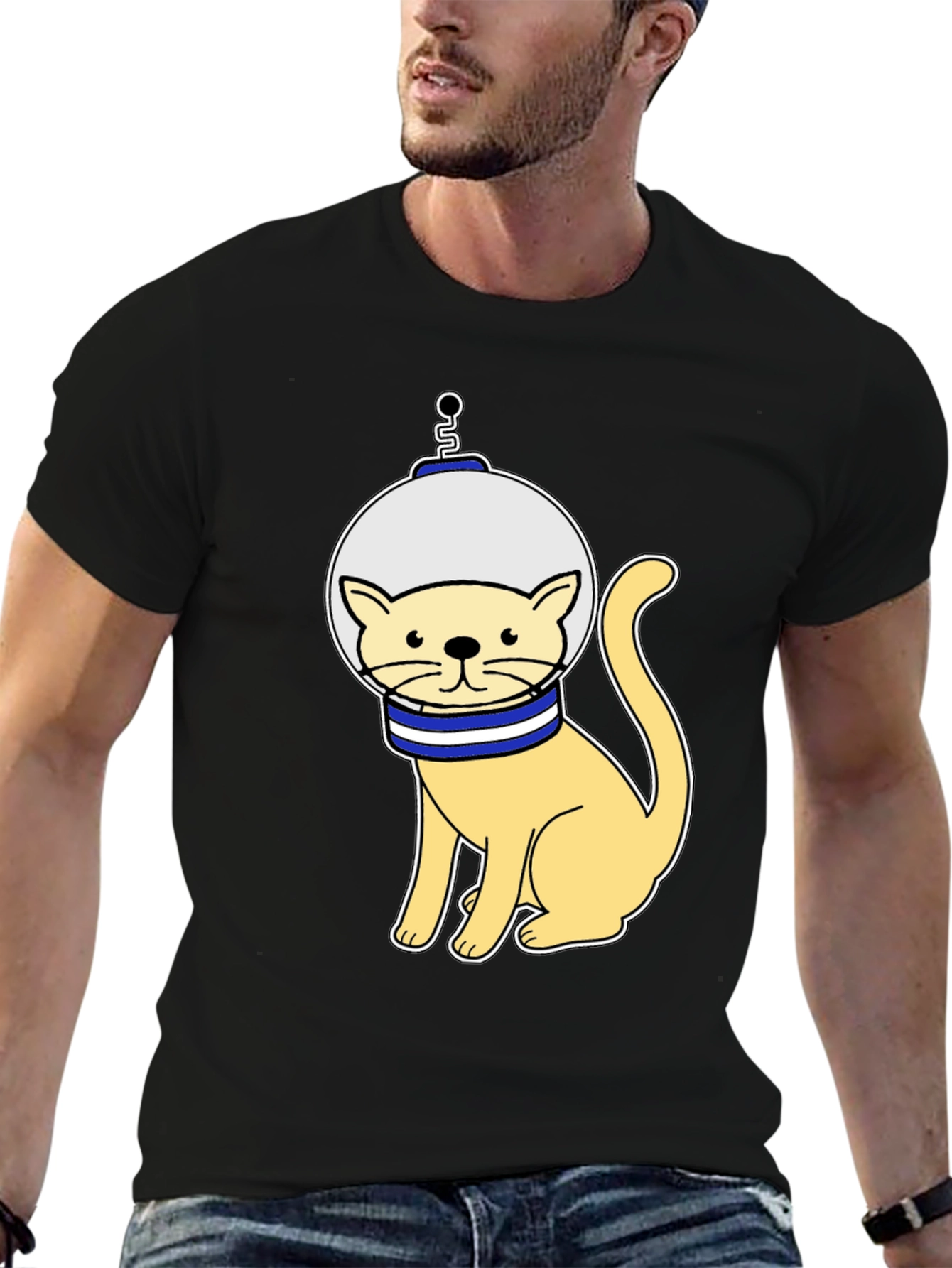 Astronaut Cat Graphic T-Shirt - Space Kitty Tee