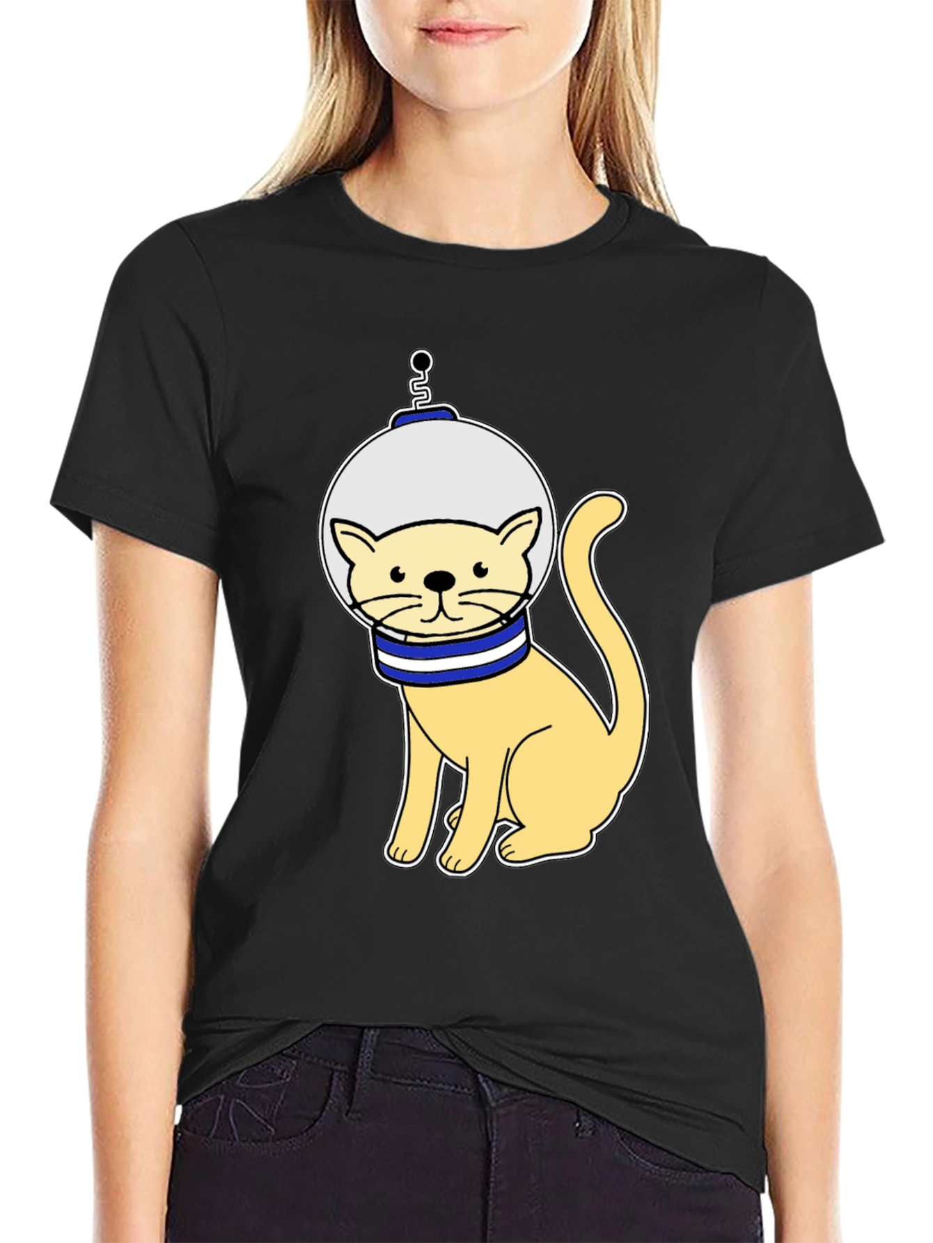 Astronaut Cat Graphic T-Shirt - Space Kitty Tee