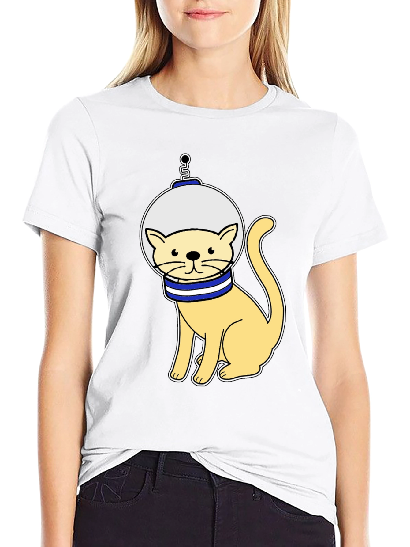 Astronaut Cat Graphic T-Shirt - Space Kitty Tee