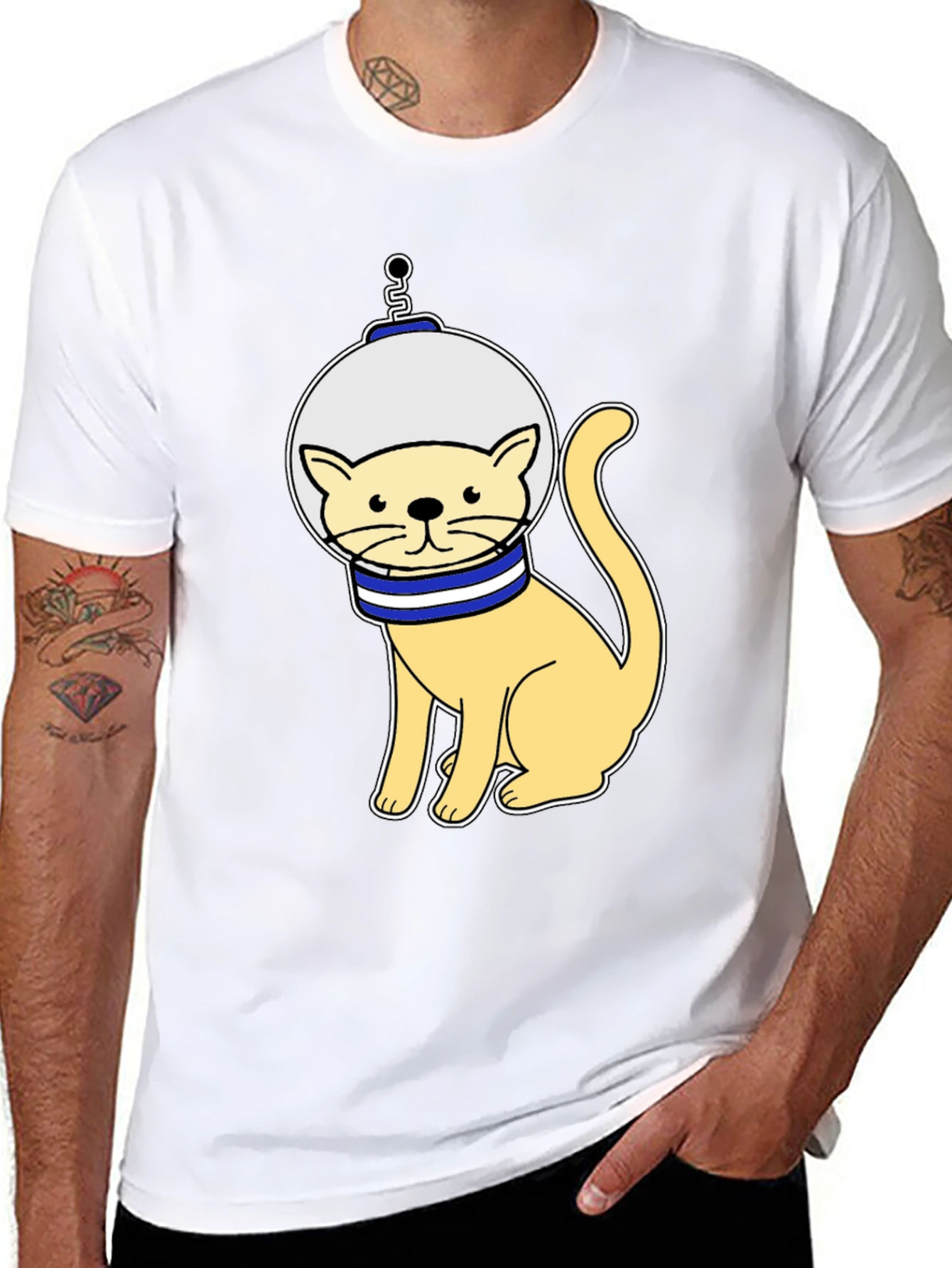 Astronaut Cat Graphic T-Shirt - Space Kitty Tee