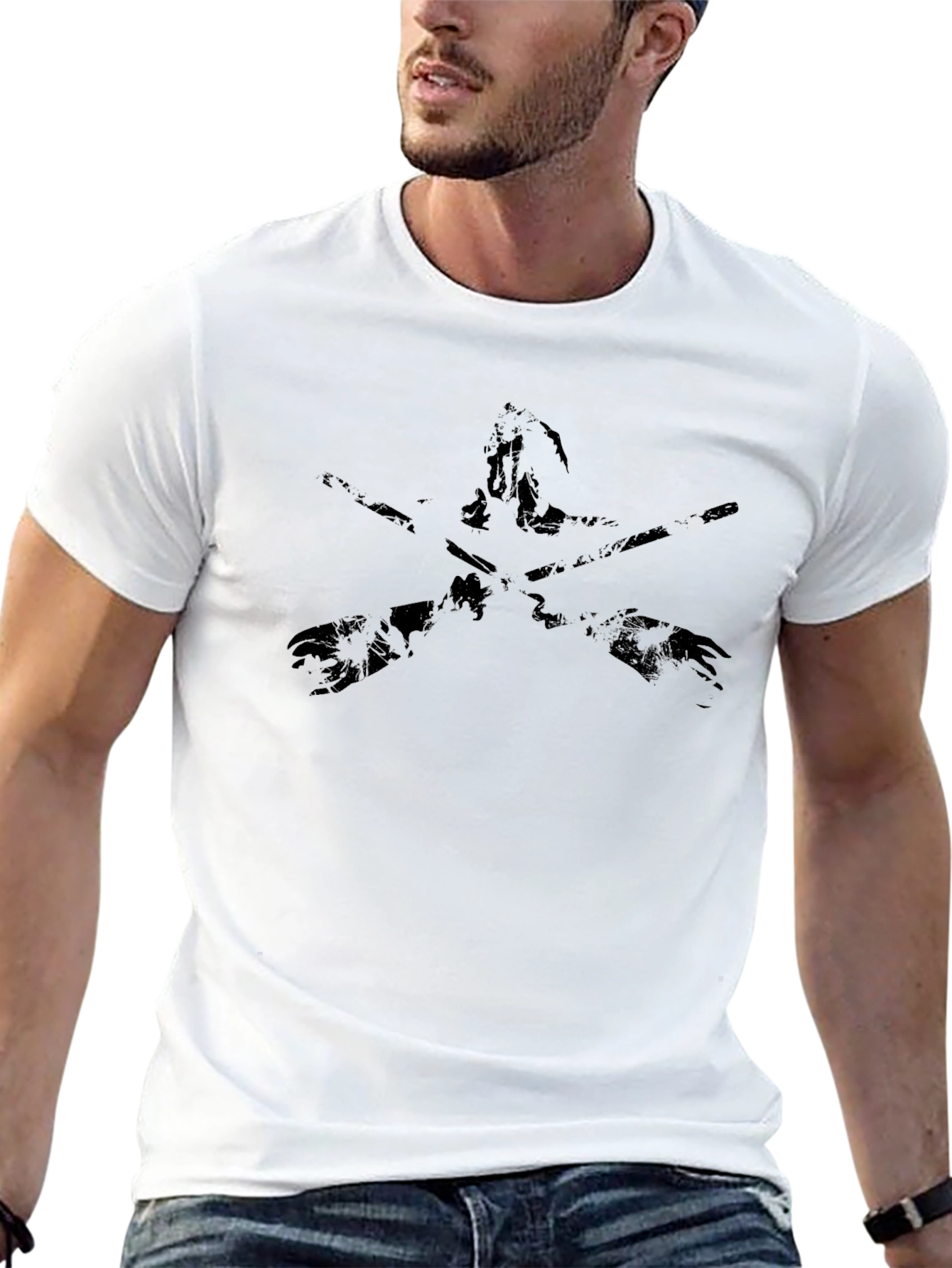Edgy Black Graphic Tee - Shadow Duelist