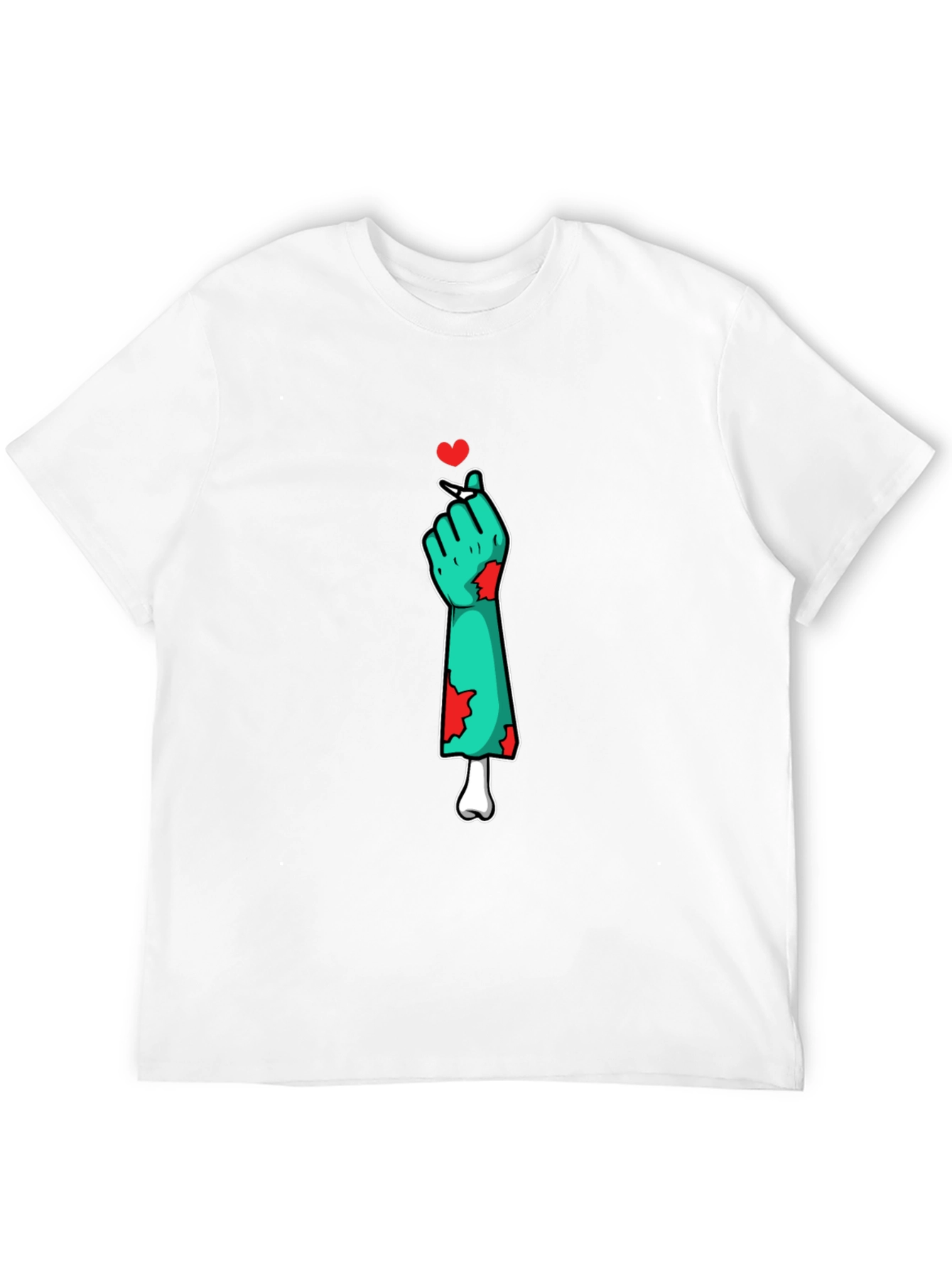 Zombie Love Heart Hand Graphic T-Shirt