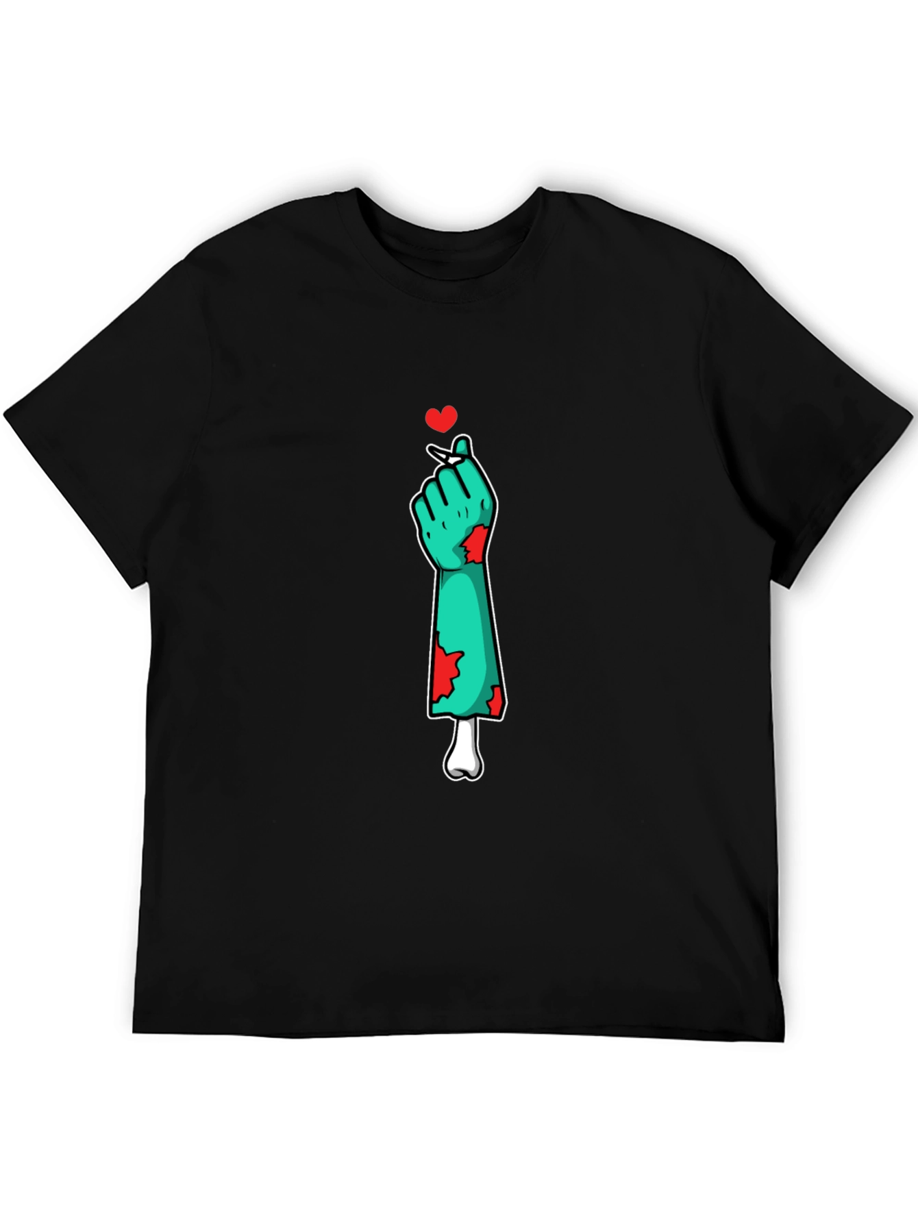 Zombie Love Heart Hand Graphic T-Shirt