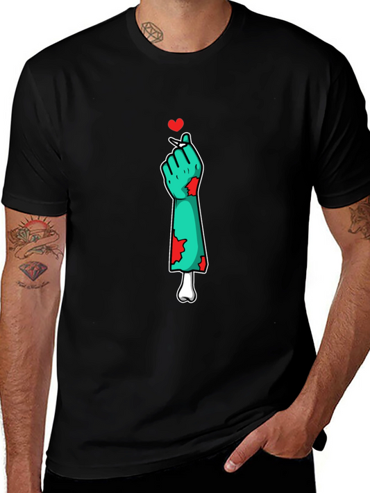 Zombie Love Heart Hand Graphic T-Shirt