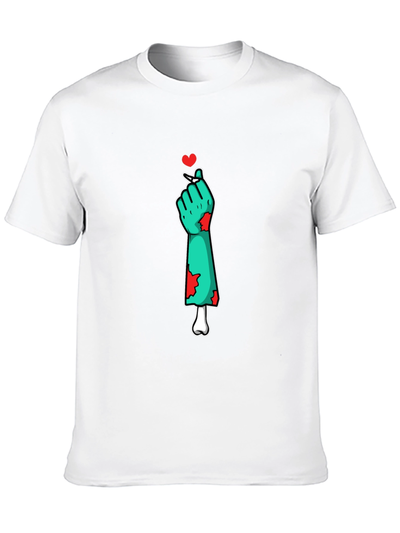 Zombie Love Heart Hand Graphic T-Shirt