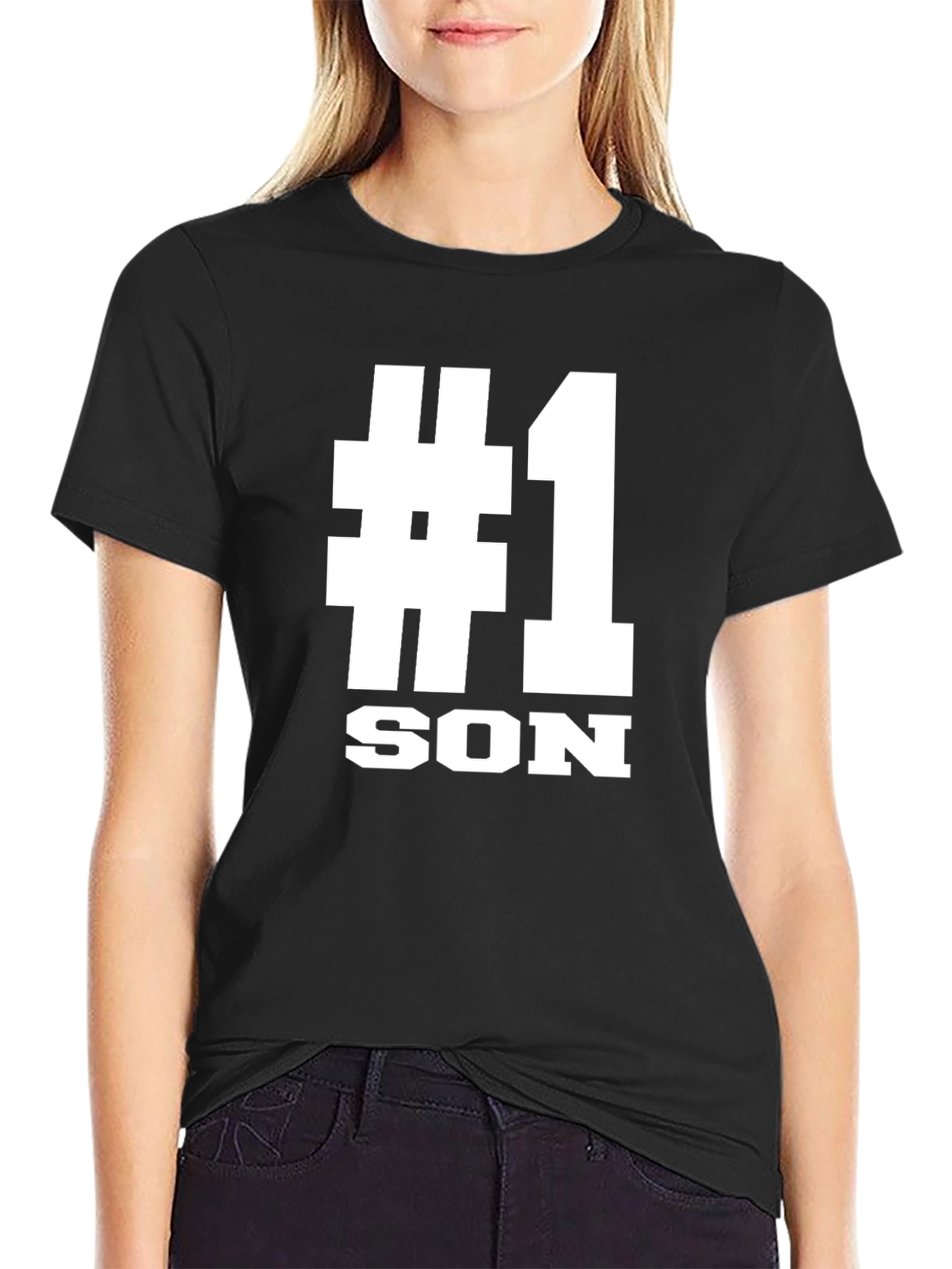 #1 Son - Mens Black Graphic T-Shirt