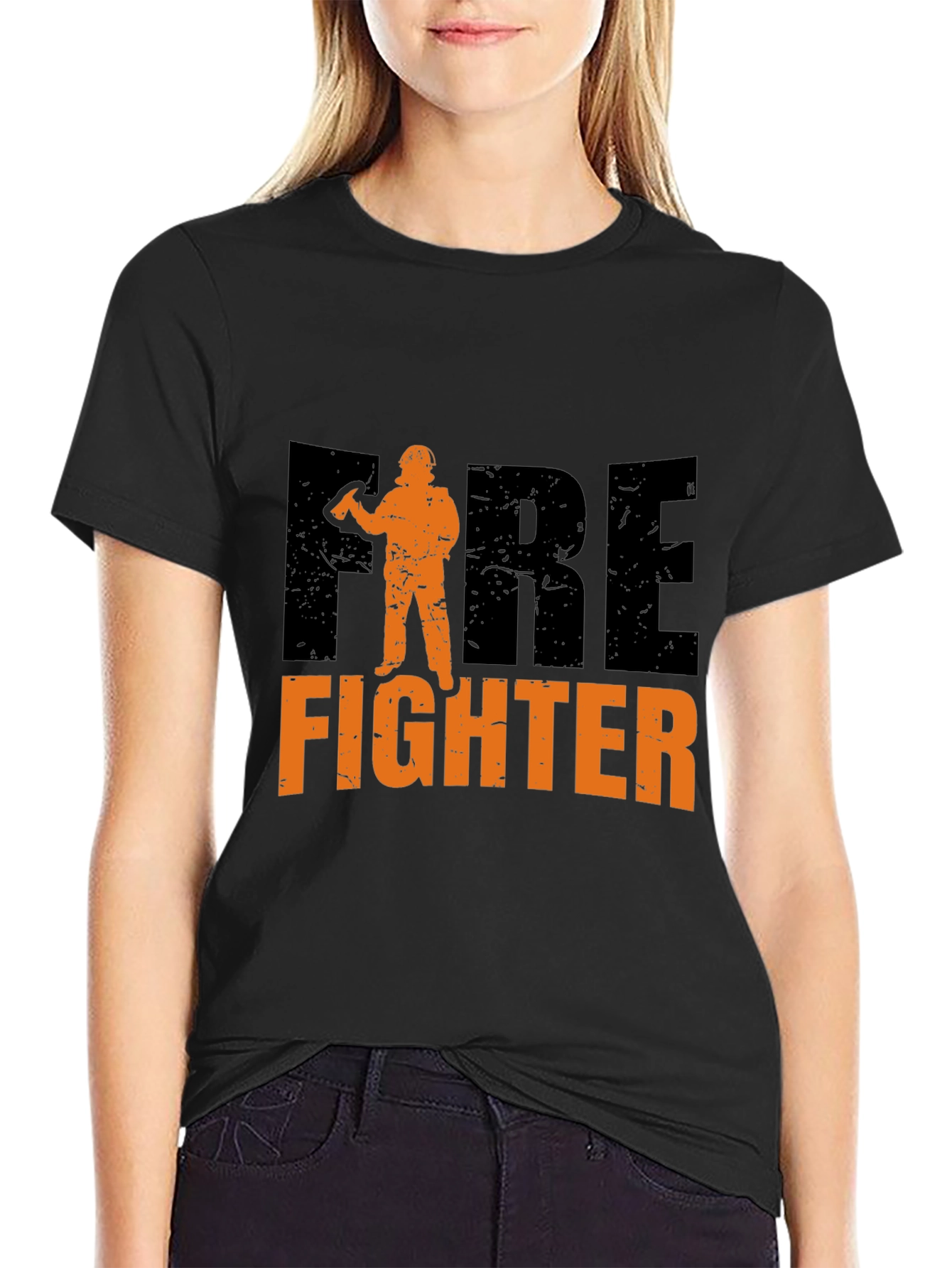 Firefighter Graphic T-Shirt - Black Cotton Tee
