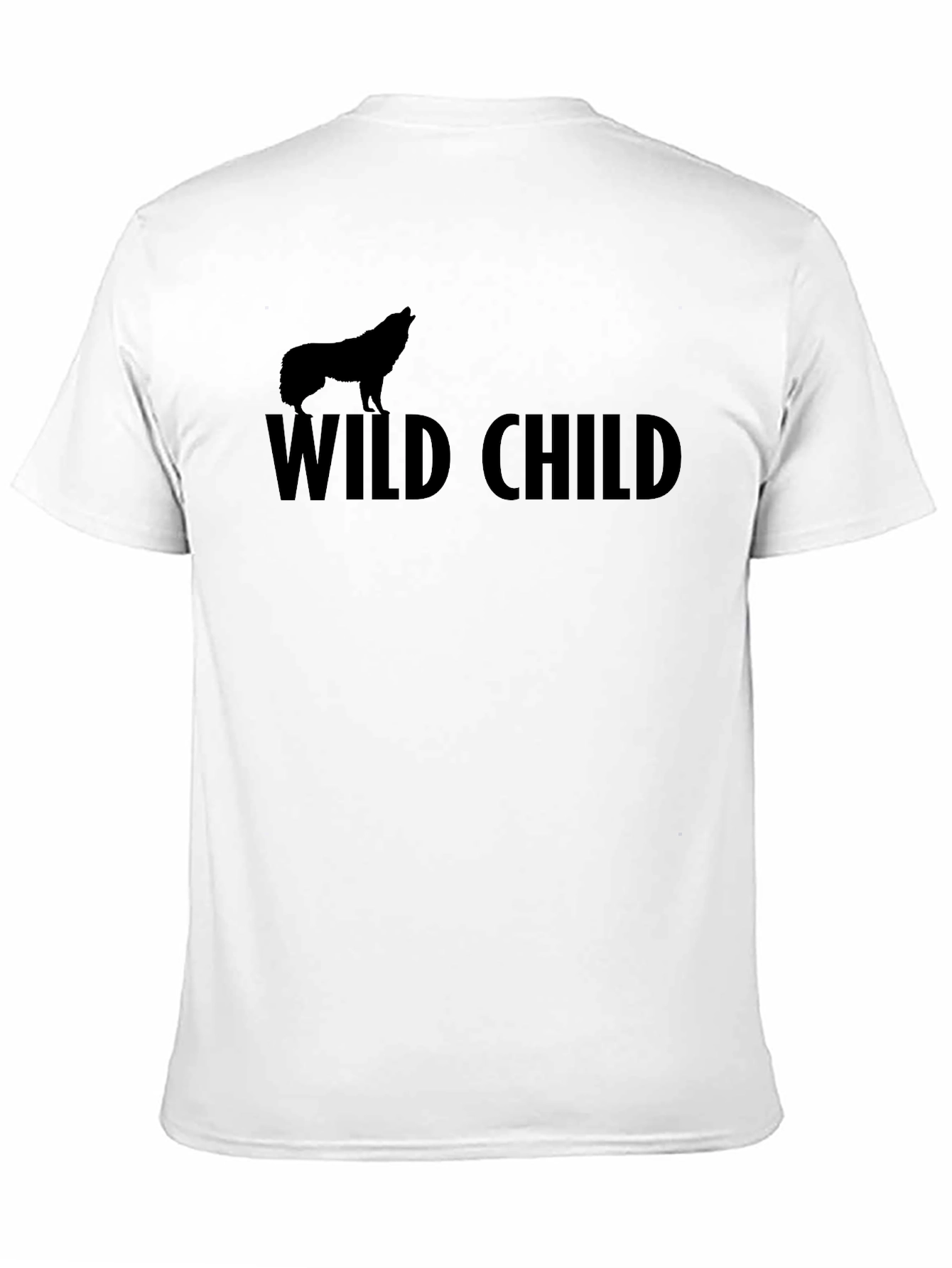 Wild Child Wolf Graphic Tee - Black Cotton T-Shirt