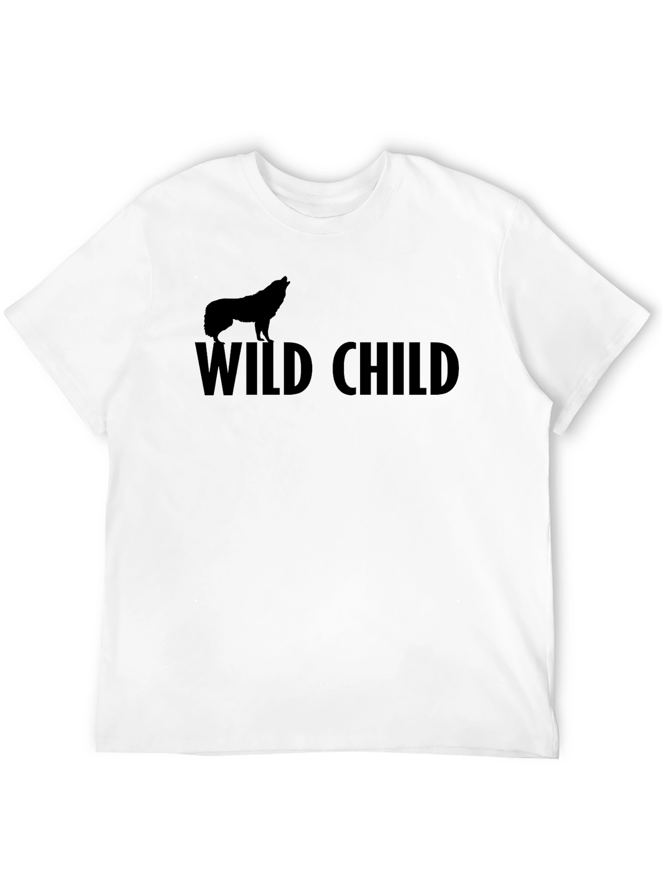 Wild Child Wolf Graphic Tee - Black Cotton T-Shirt