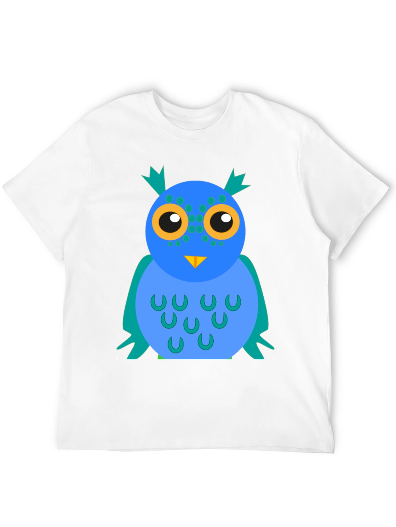Cute Cartoon Owl T-Shirt - Black