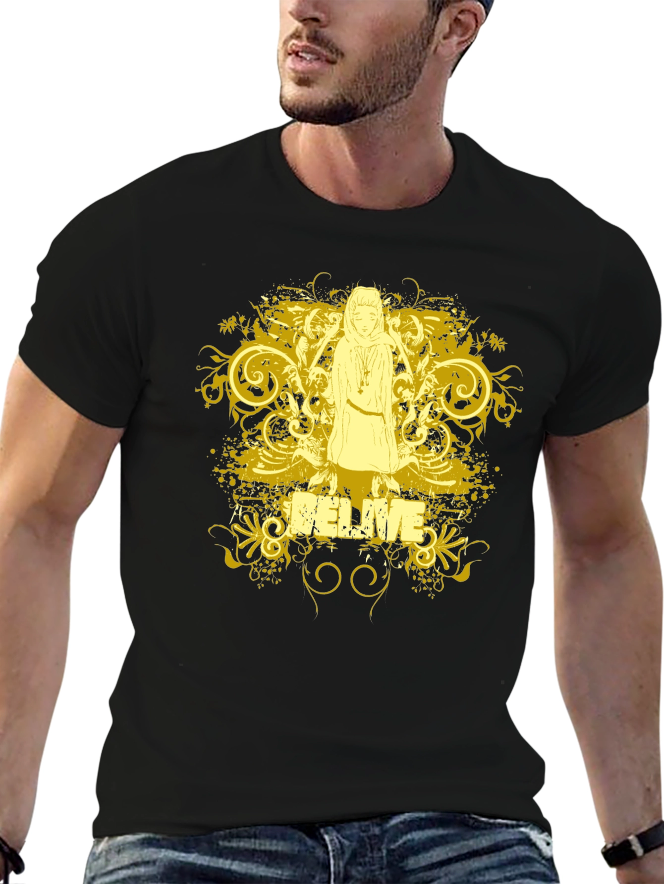 Believe Graphic T-Shirt - Black Cotton Tee
