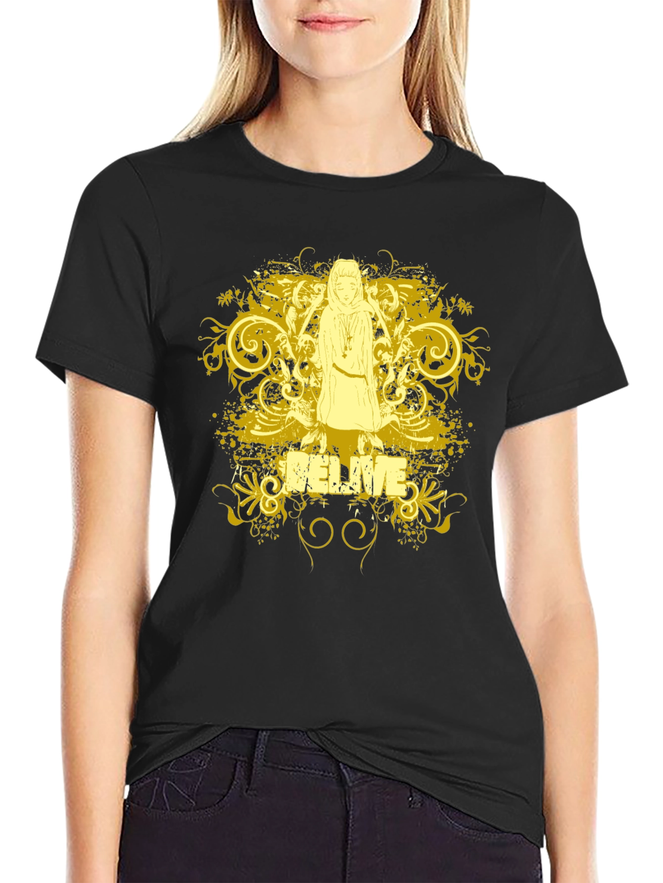Believe Graphic T-Shirt - Black Cotton Tee