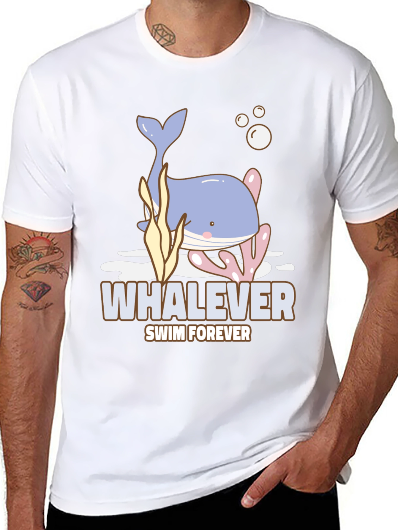 Whalever Swim Forever Graphic T-Shirt
