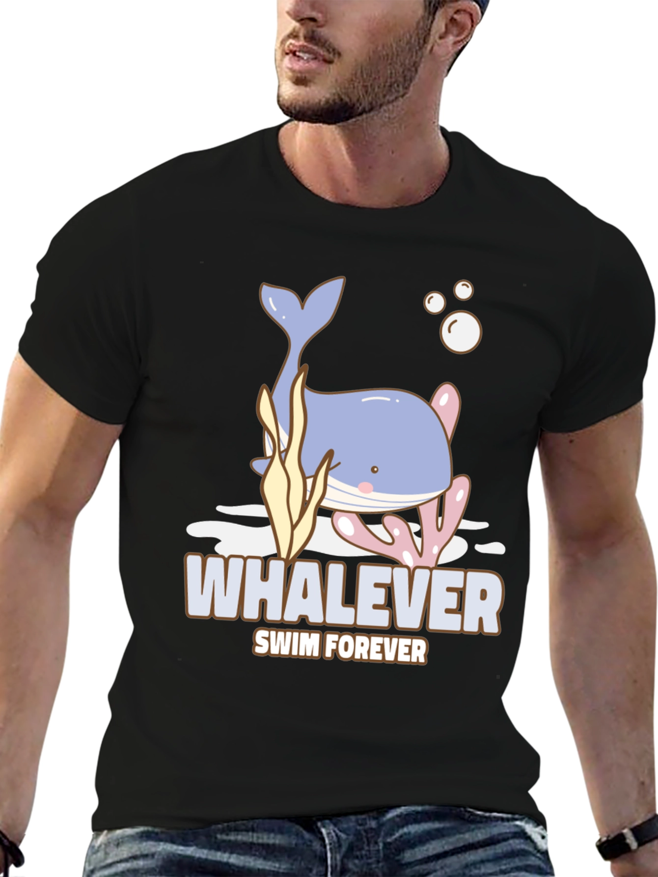 Whalever Swim Forever Graphic T-Shirt