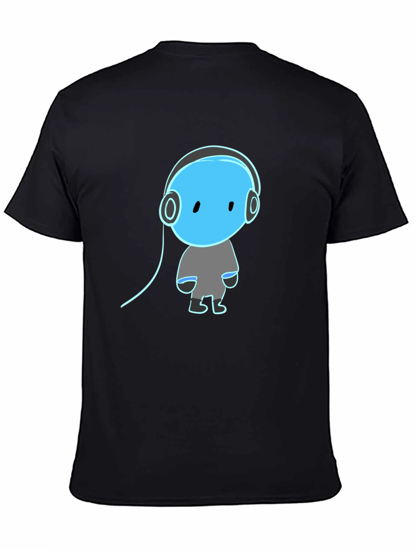 Cool Graphic Tee - Blue Headphone Dude